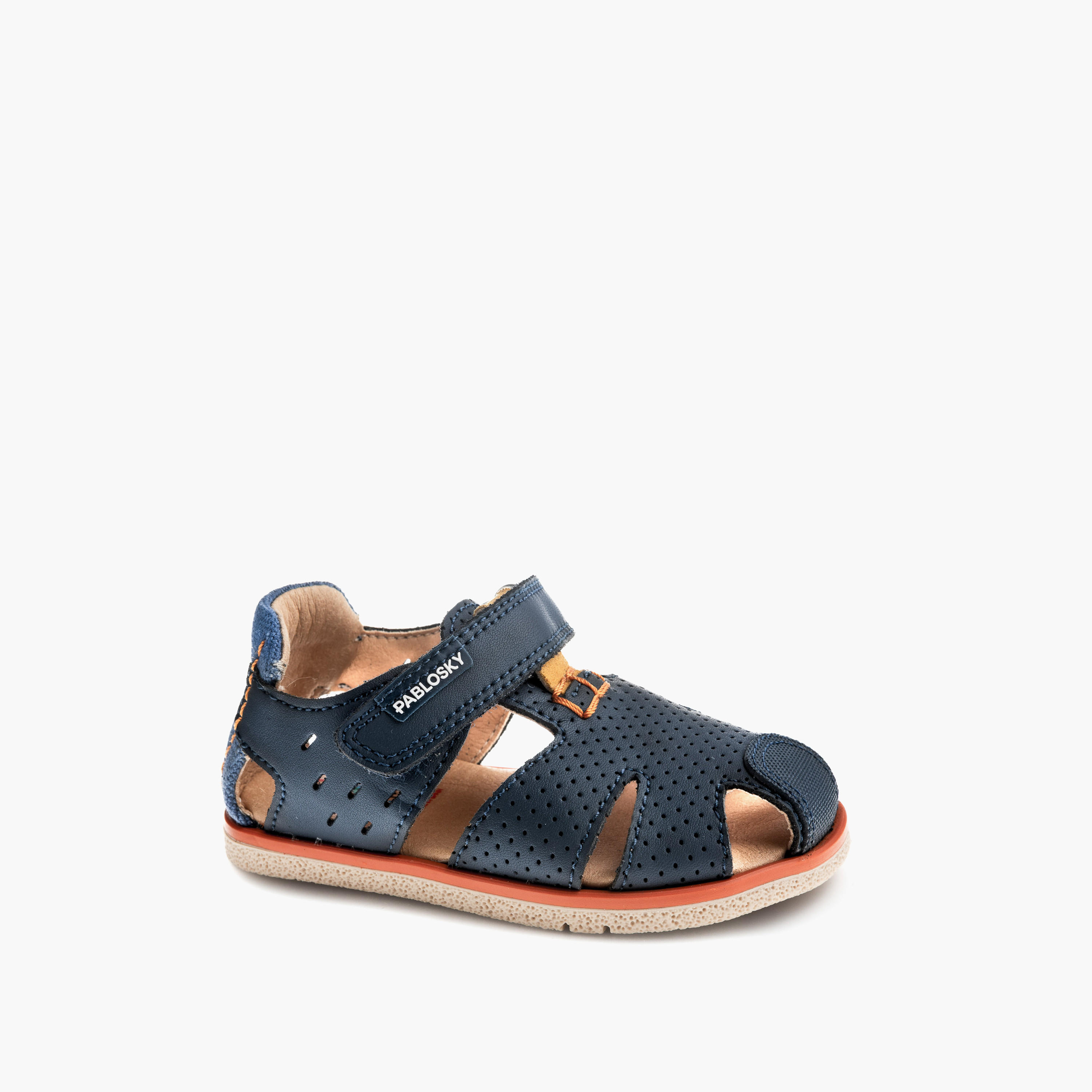 Pablosky Sandals with Hook & Loop Closure with Perforated Design-baby-boys-shoes-sandals-image-1