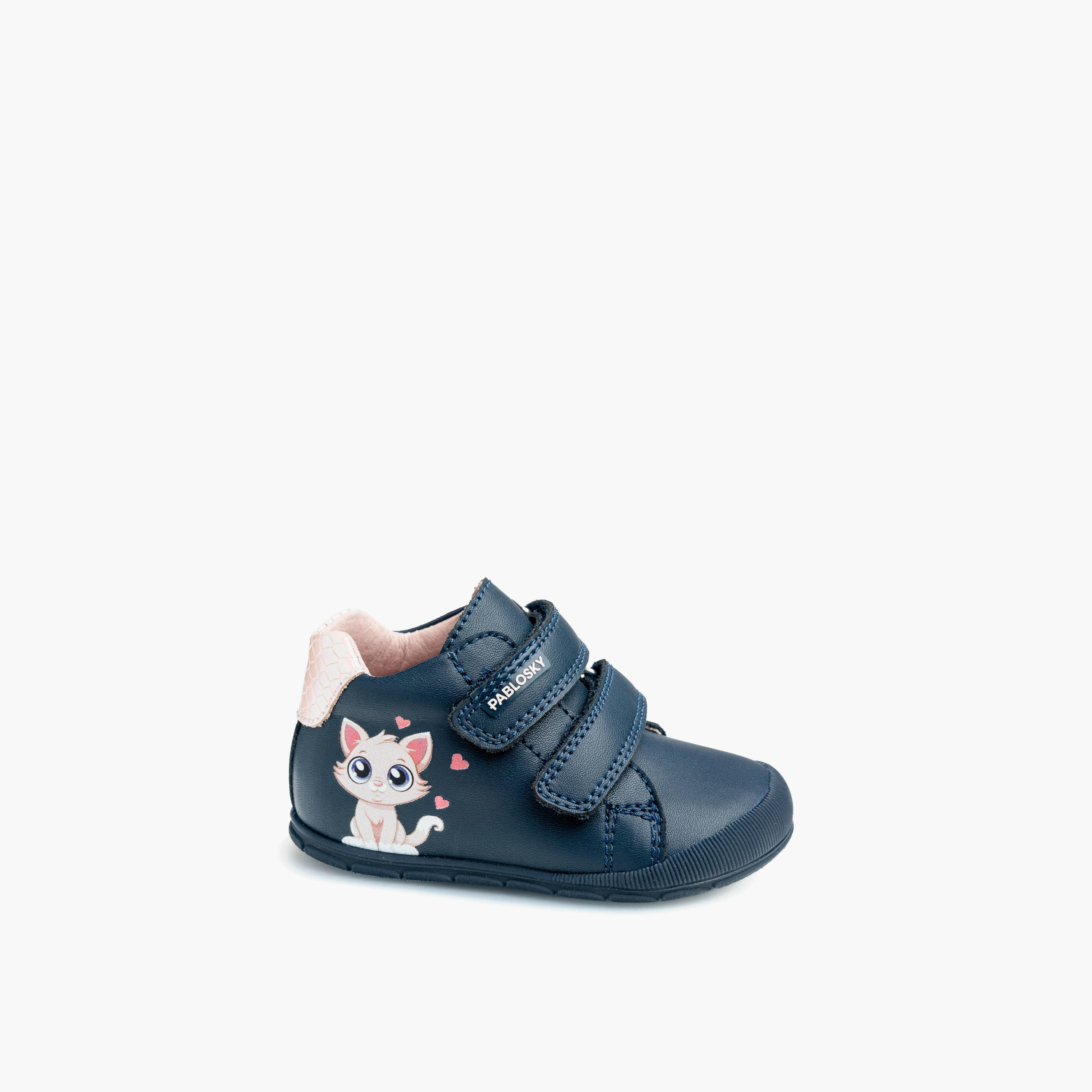 حذاء أطفال جلد بطبعات قطة وبشريط إغلاق لاصق من بابلوسكي-baby-girls-shoes-closedshoes-image-7