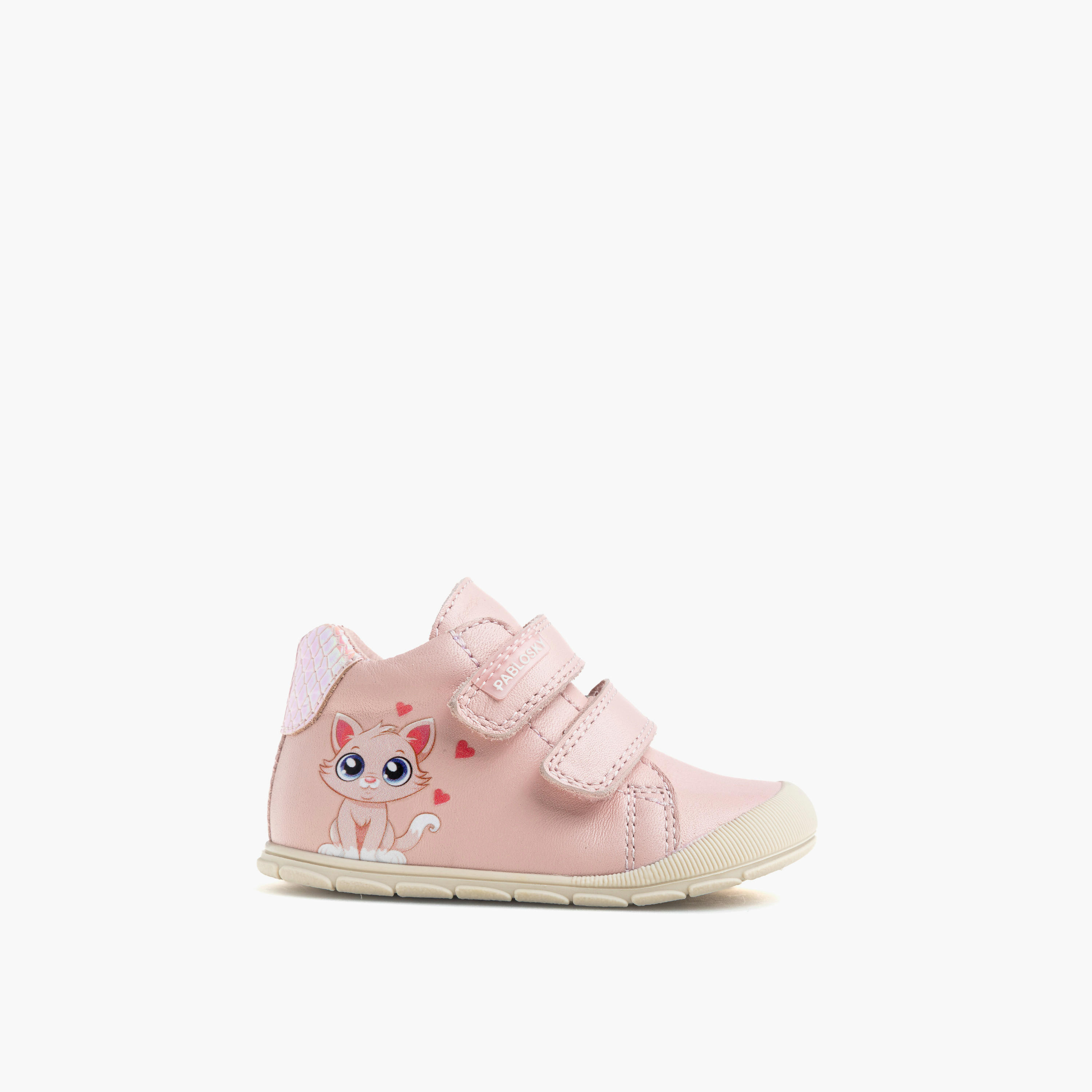 بوت أطفال جلد بطبعات قطة وشريط إغلاق من بابلوفسكي-baby-girls-shoes-closedshoes-image-1