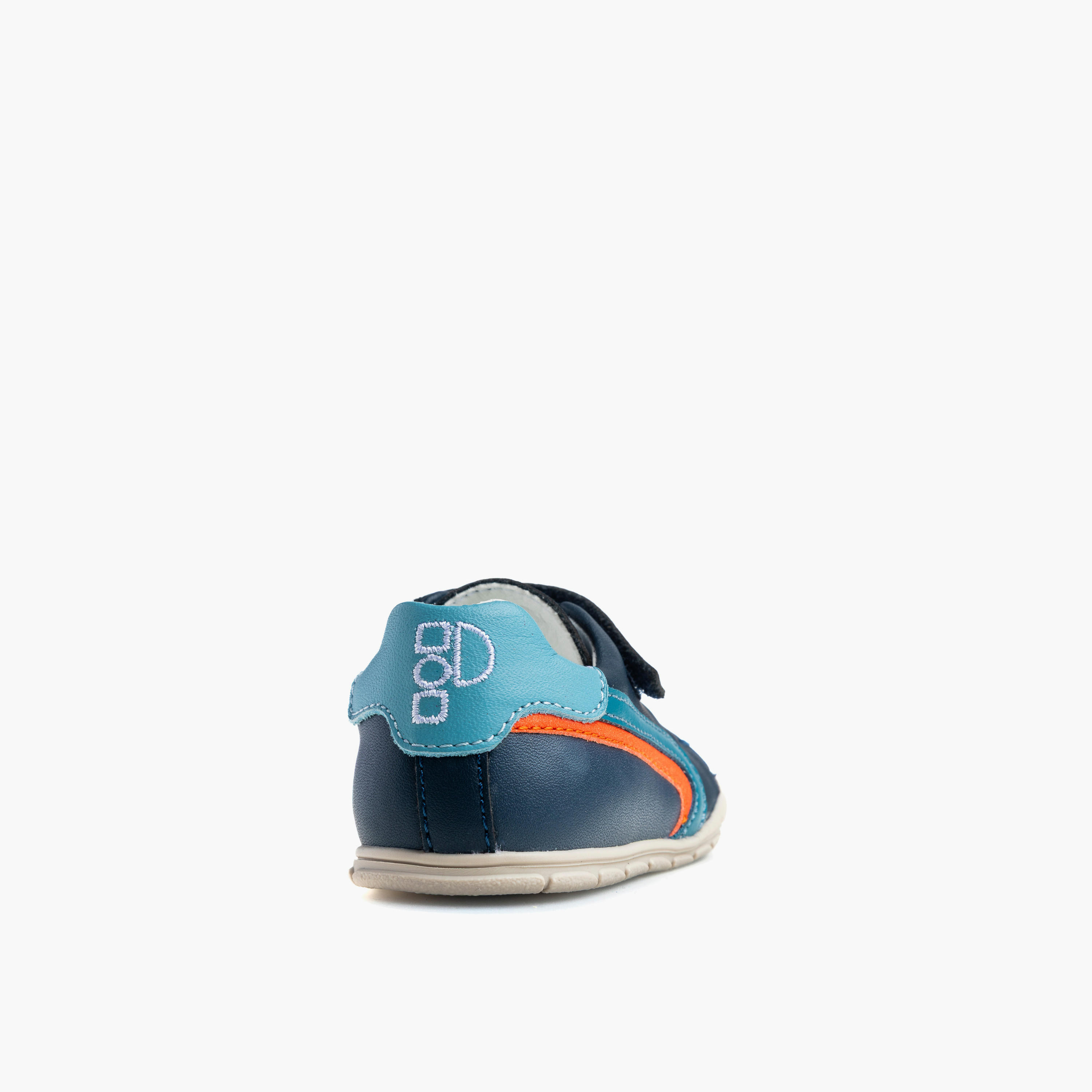 Pablosky Striped Leather Booties with Hook & Loop Closure-baby-boys-shoes-booties-image-2