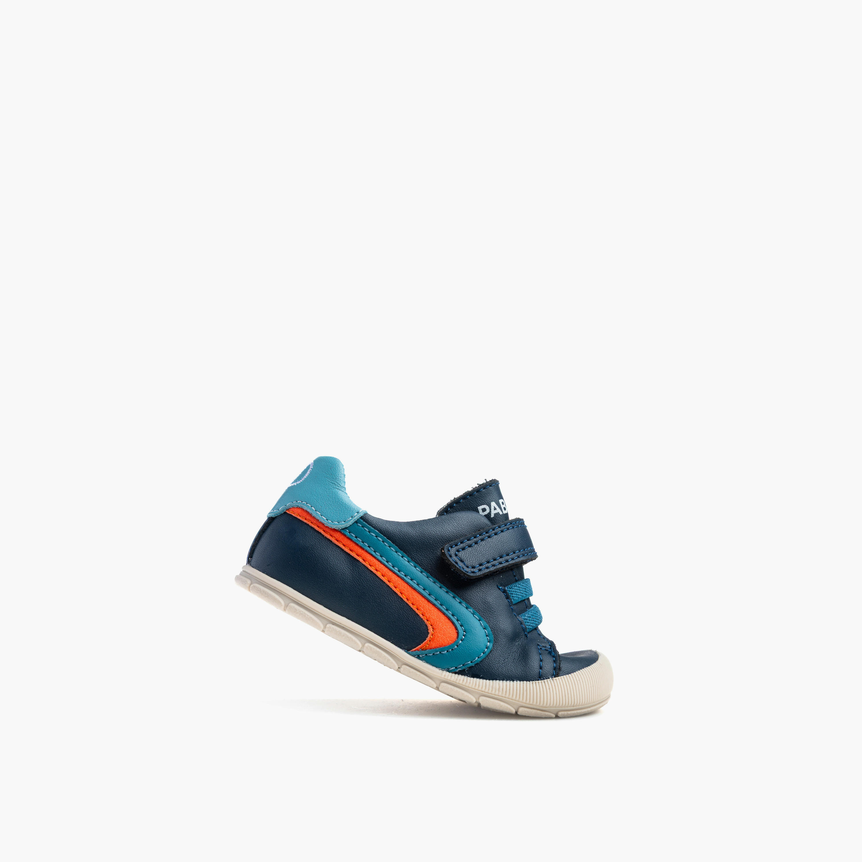 Pablosky Striped Leather Booties with Hook & Loop Closure-baby-boys-shoes-booties-image-4