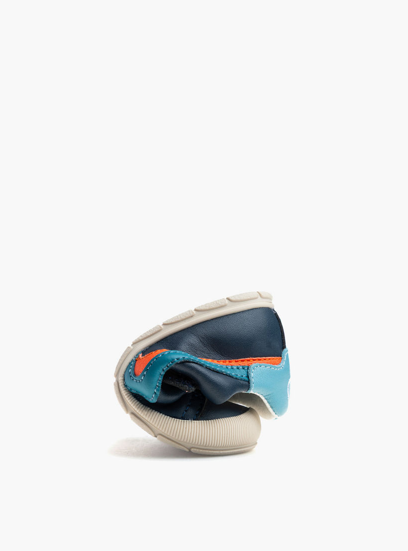 Pablosky Striped Leather Booties with Hook & Loop Closure-baby-boys-shoes-booties-image-5