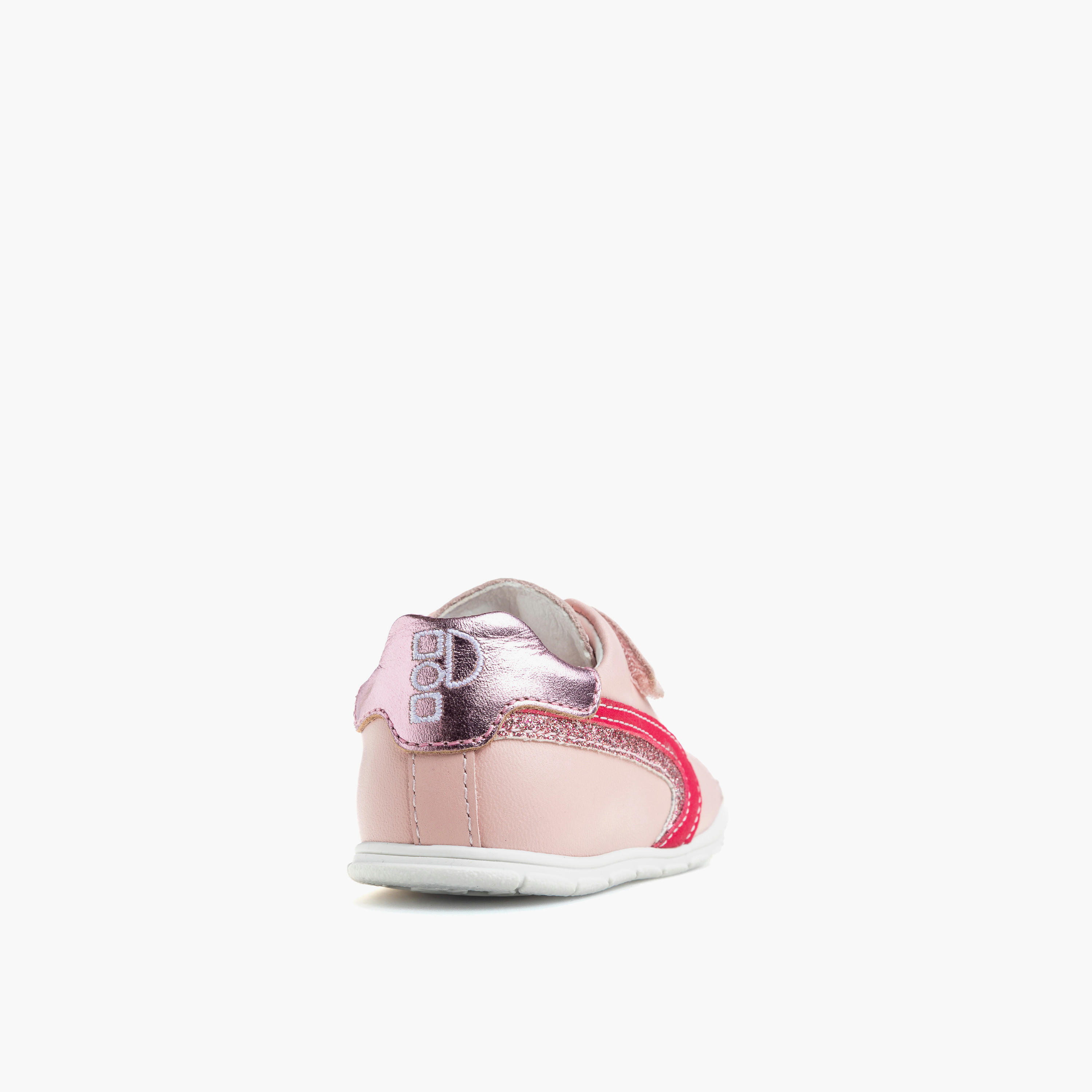 حذاء جلد مخطط بشريط إغلاق لاصق من بابلوفسكي-baby-girls-shoes-booties-image-2