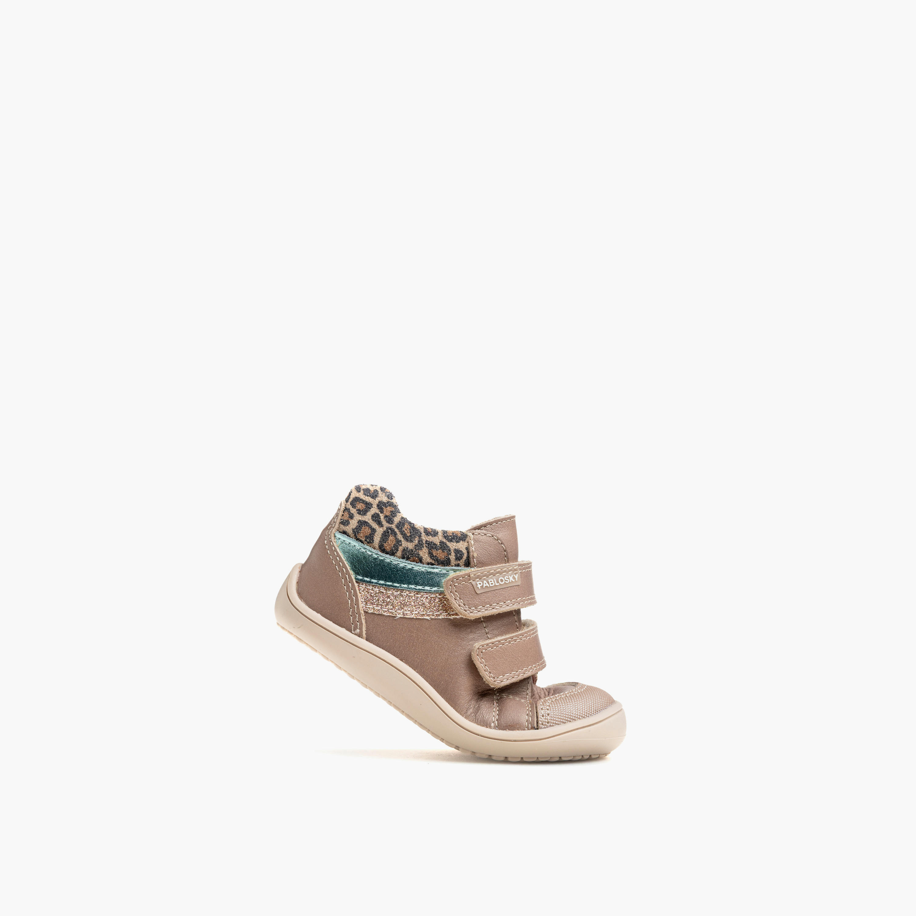 Pablosky Ankle Sneakers with Hook & Loop, Animal Print-baby-girls-shoes-closedshoes-image-4