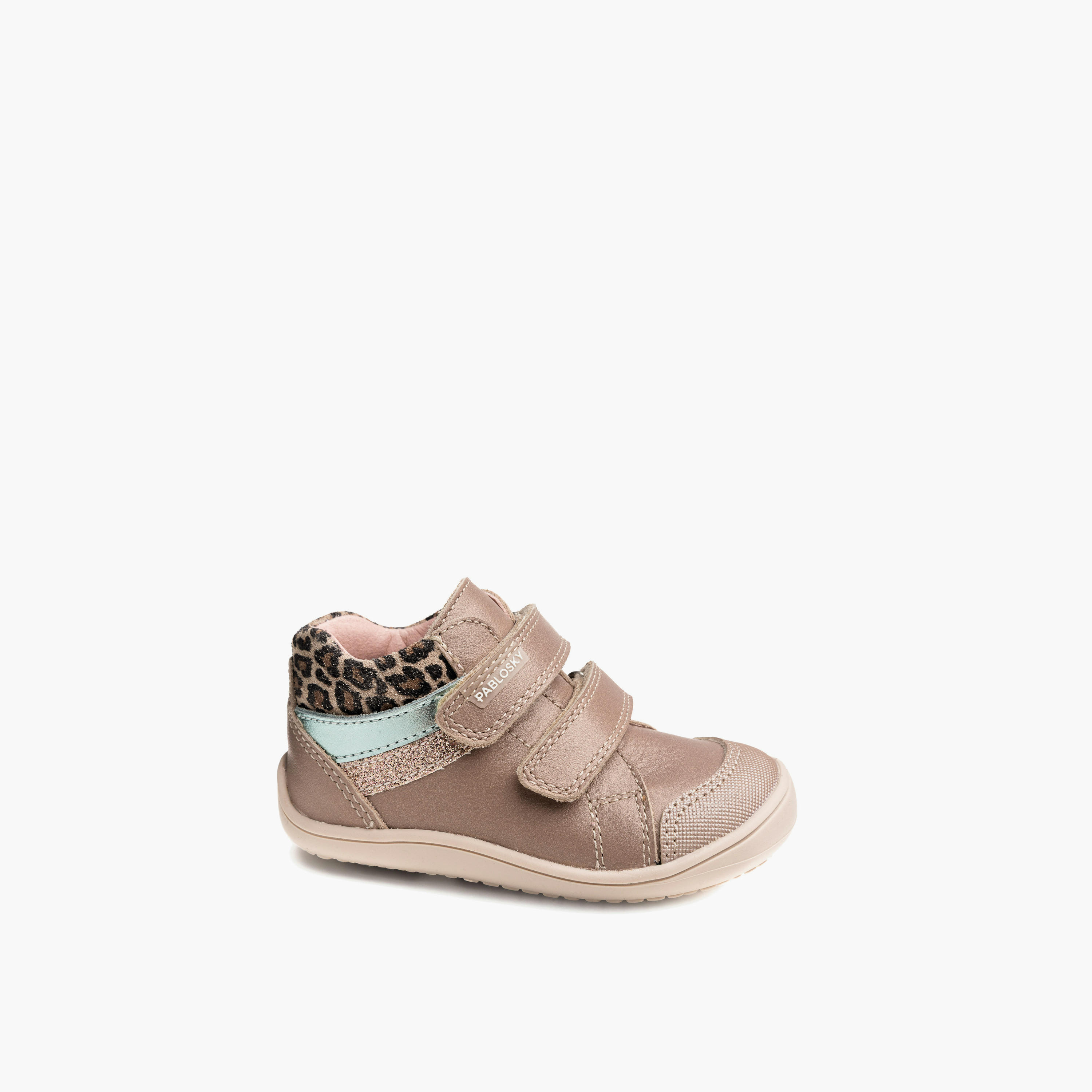 Pablosky Ankle Sneakers with Hook & Loop, Animal Print-baby-girls-shoes-closedshoes-image-7