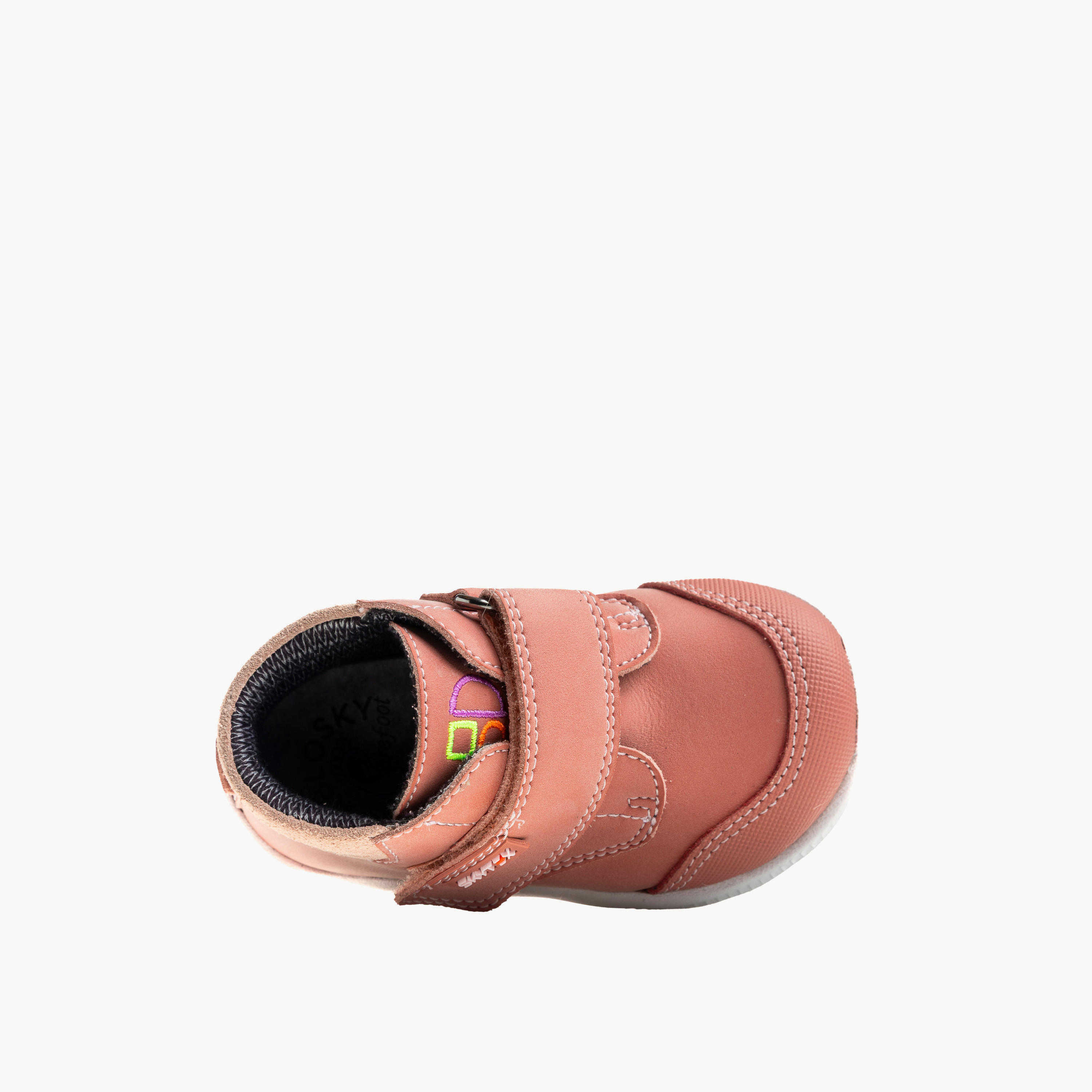 Pablosky Ankle Sneakers with Hook & Loop, Stitch Detail-baby-girls-shoes-closedshoes-image-3