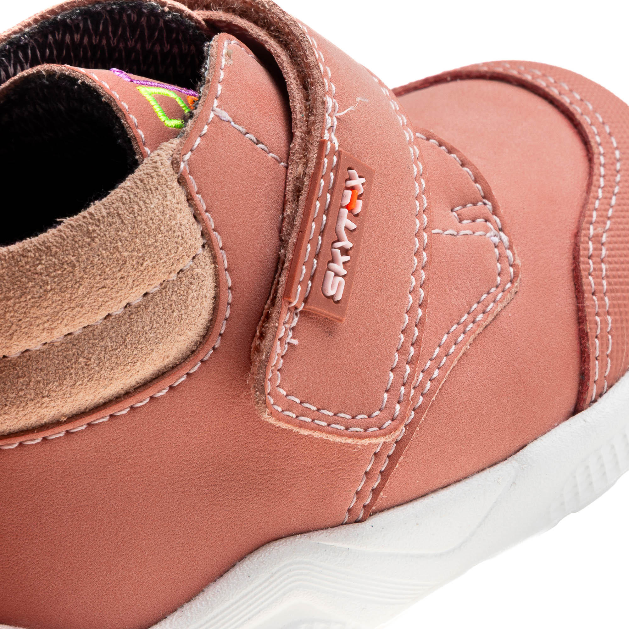 Pablosky Ankle Sneakers with Hook & Loop, Stitch Detail-baby-girls-shoes-closedshoes-image-6
