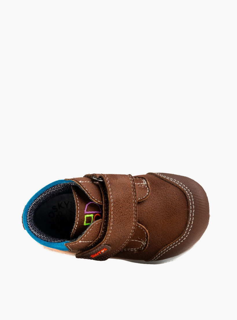 أبوات بشريط إغلاق لاصق وتفاصيل حياكة من بابلوسكي-baby-boys-shoes-closedshoes-image-3