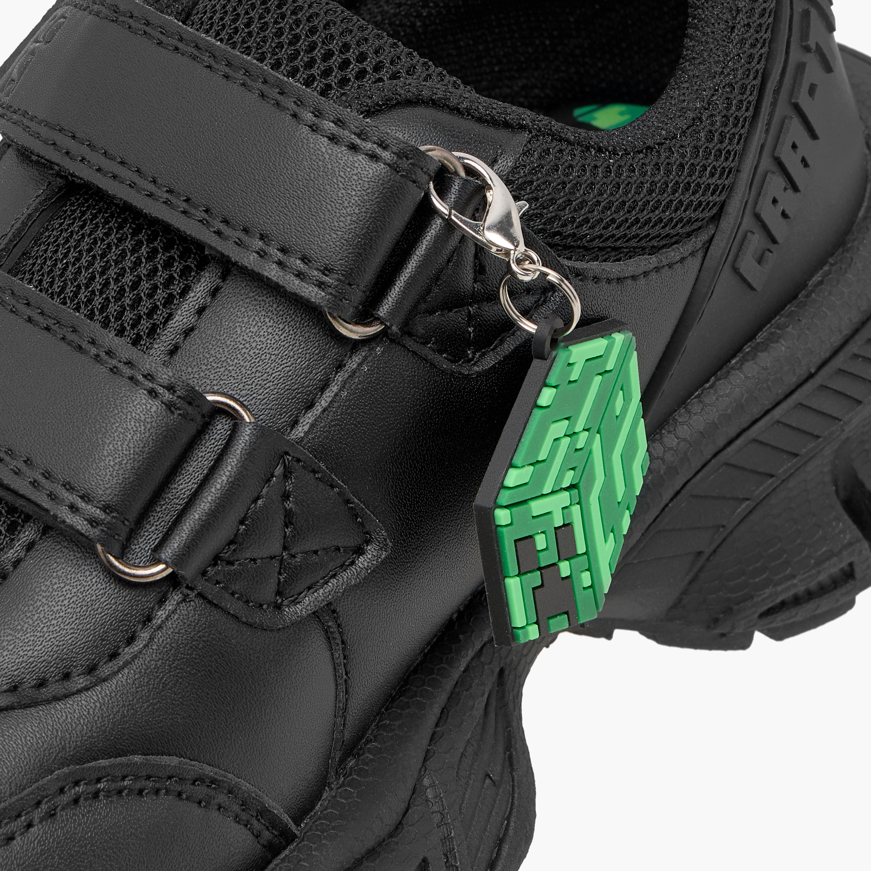 Minecraft Logo Embossed School Shoes with Hook and Loop Closure-boys-shoes-schoolshoes-image-6