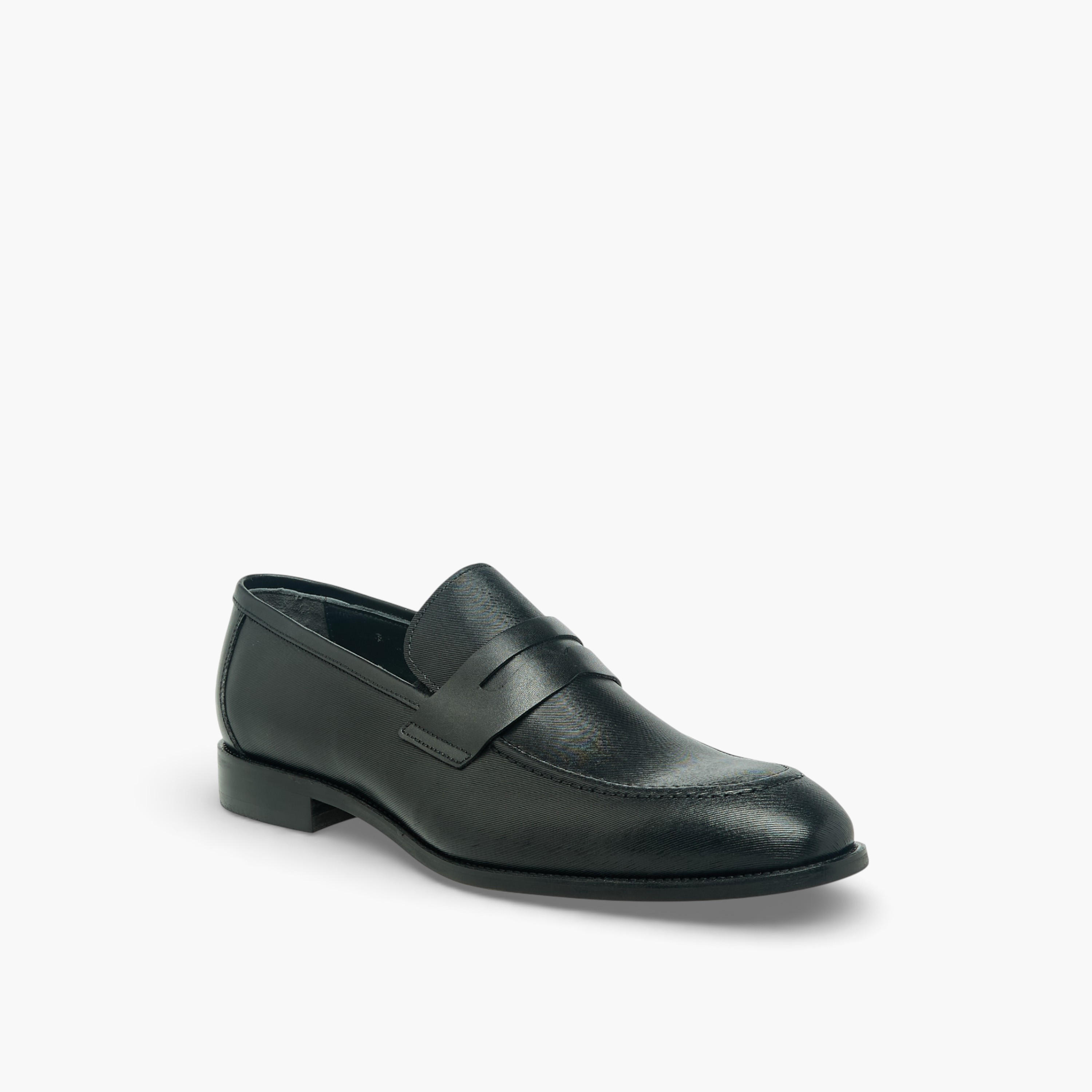 Duchini Men Textured Genuine Leather Loafers-men-shoes-loafersandmoccasins-image-2