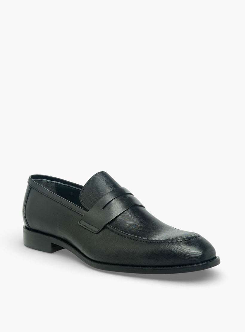 Duchini Men Textured Genuine Leather Loafers-men-shoes-loafersandmoccasins-image-2