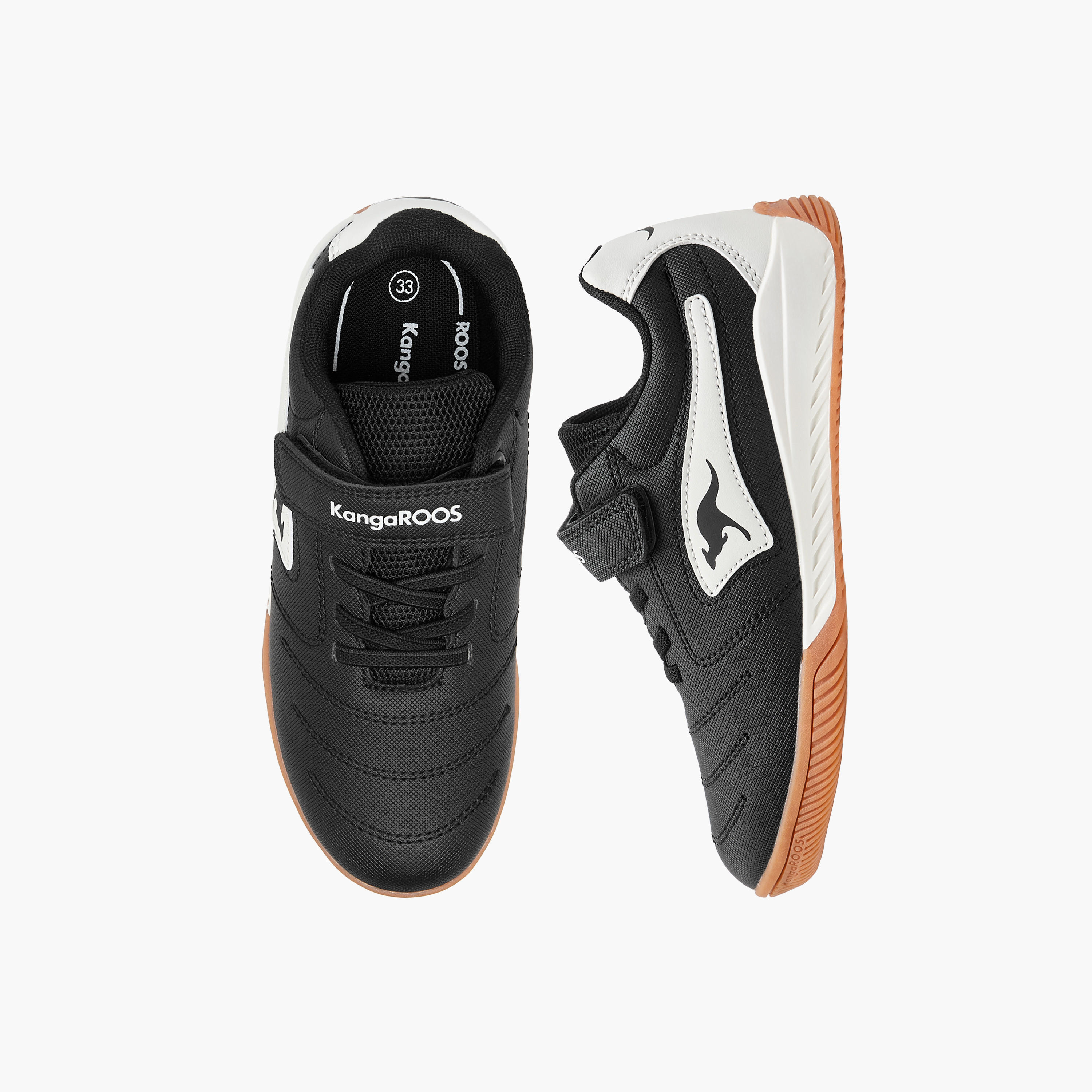 حذاء سنيكرز بشريط إغلاق لاصق وزخارف شعار للأولاد من كانجاروز-boys-shoes-sneakers-image-1