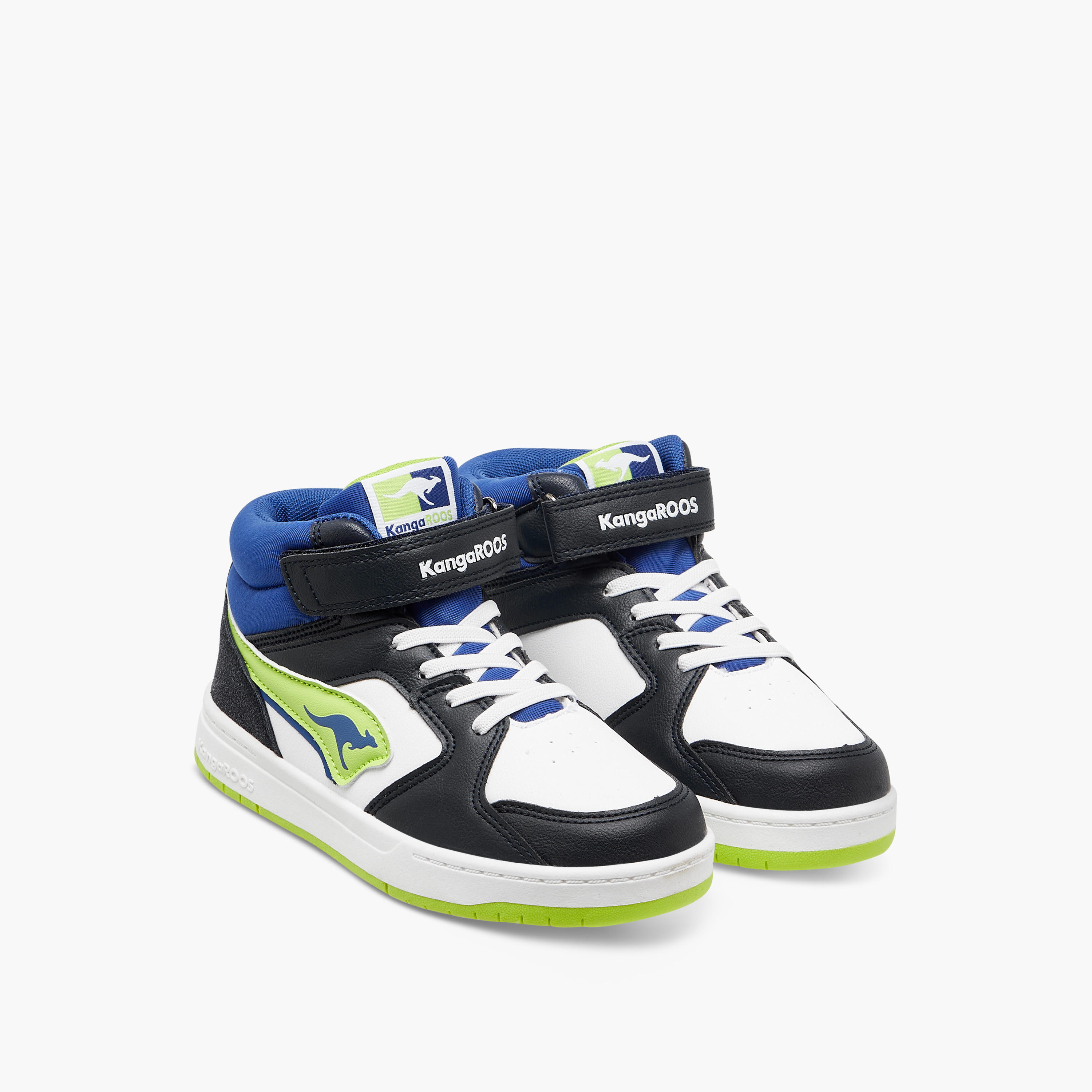 حذاء سنيكرز بقوالب ملونة ورقبة عالية وشريط إغلاق لاصق للأولاد من كانجاروز-boys-shoes-sneakers-image-1