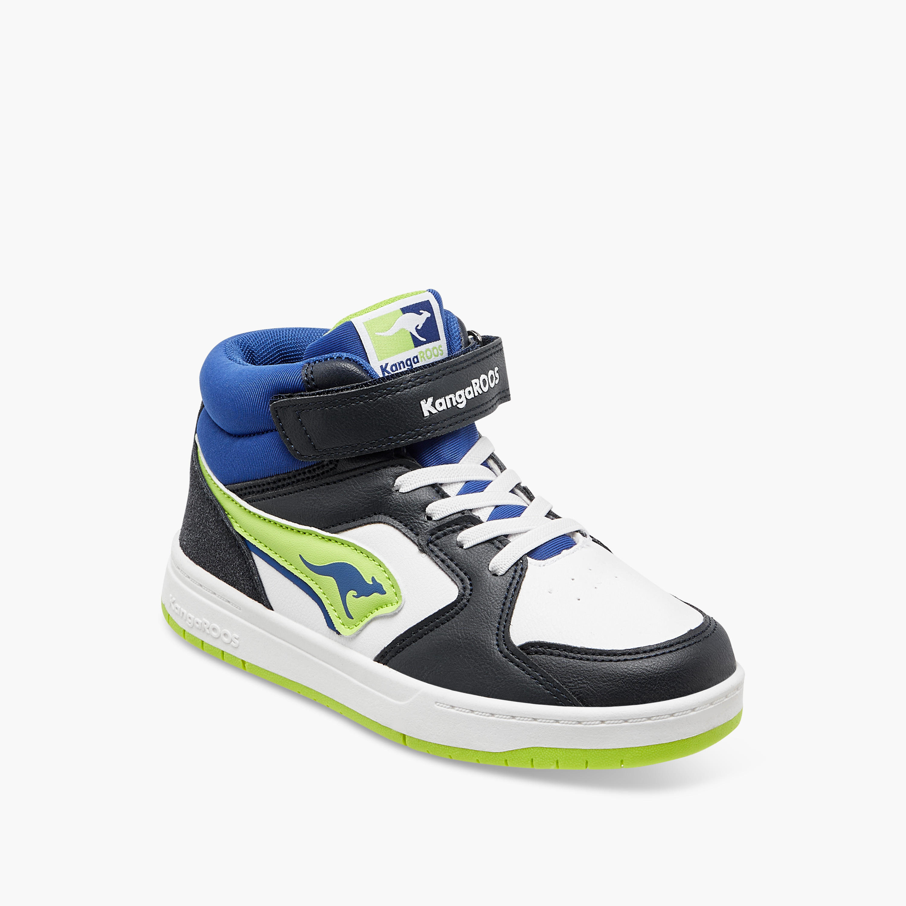 حذاء سنيكرز بقوالب ملونة ورقبة عالية وشريط إغلاق لاصق للأولاد من كانجاروز-boys-shoes-sneakers-image-2