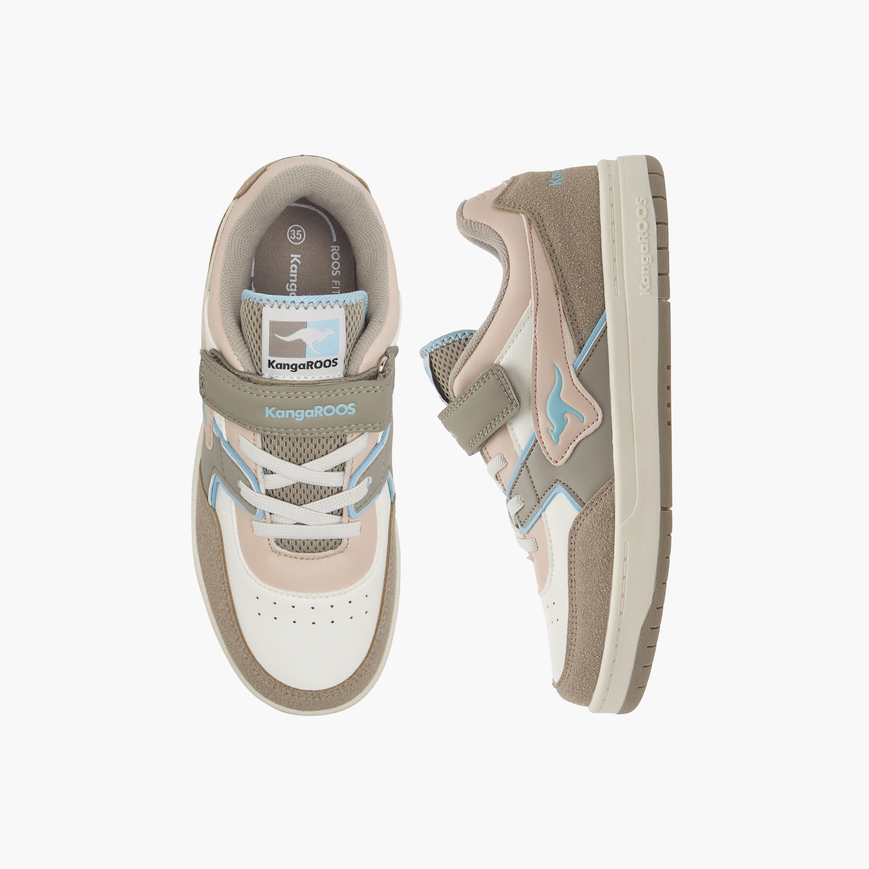 حذاء سنيكرز متعدد التصاميم بشريط إغلاق لاصق للبنات من كانجاروز-girls-shoes-sneakers-image-1