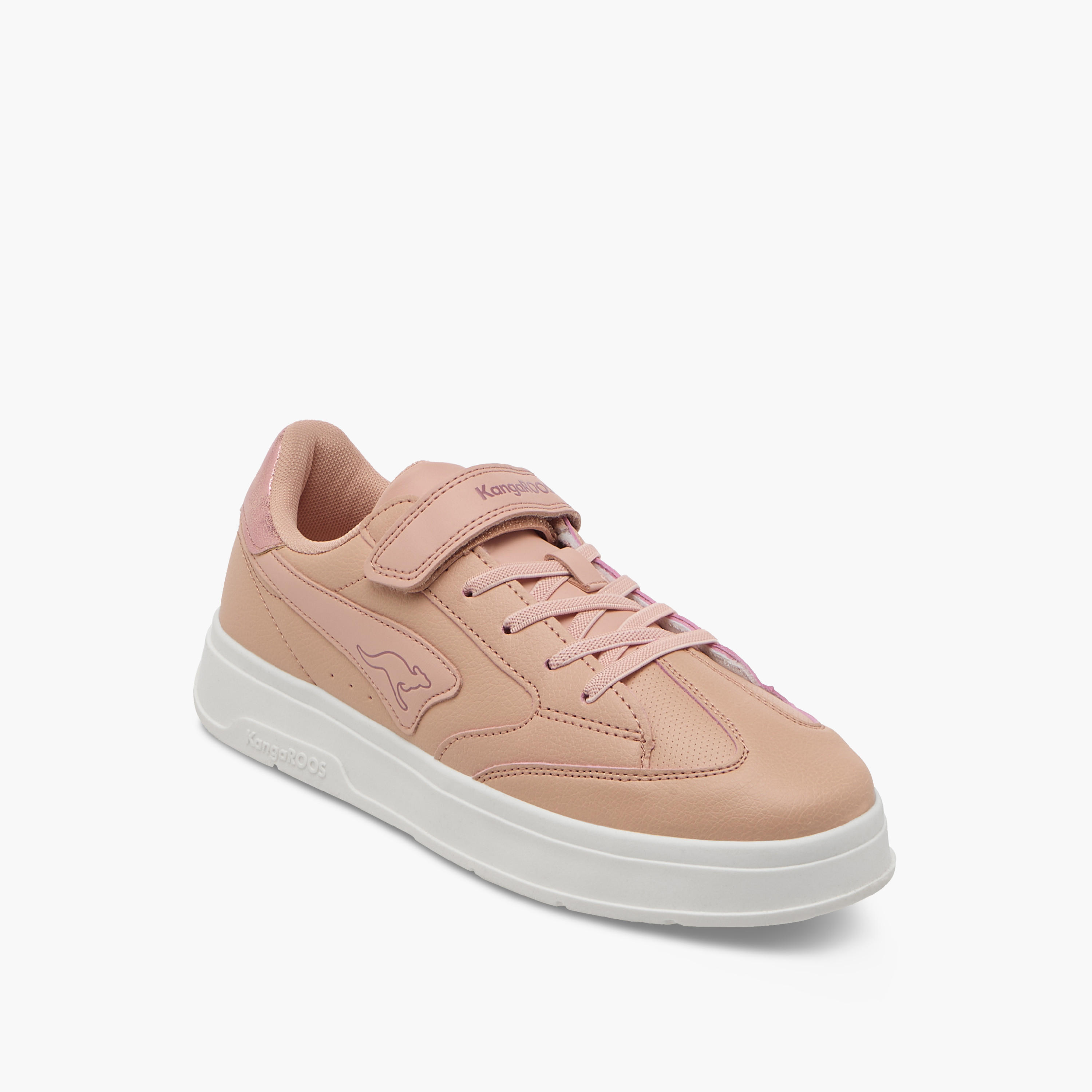 KangaROOS Kids Panelled Sneakers with Hook and Loop Closure-girls-shoes-sneakers-image-2