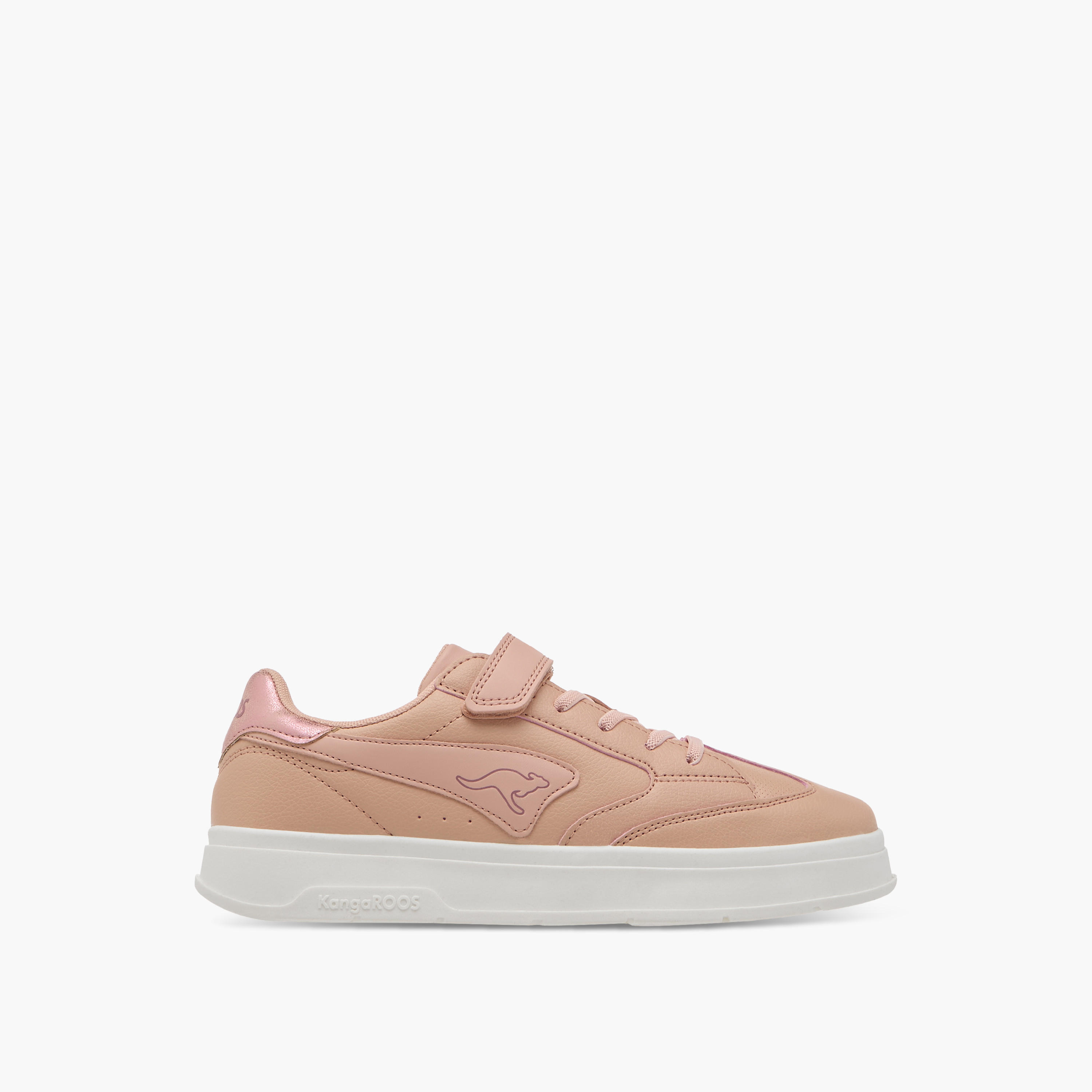 KangaROOS Kids Panelled Sneakers with Hook and Loop Closure-girls-shoes-sneakers-image-3