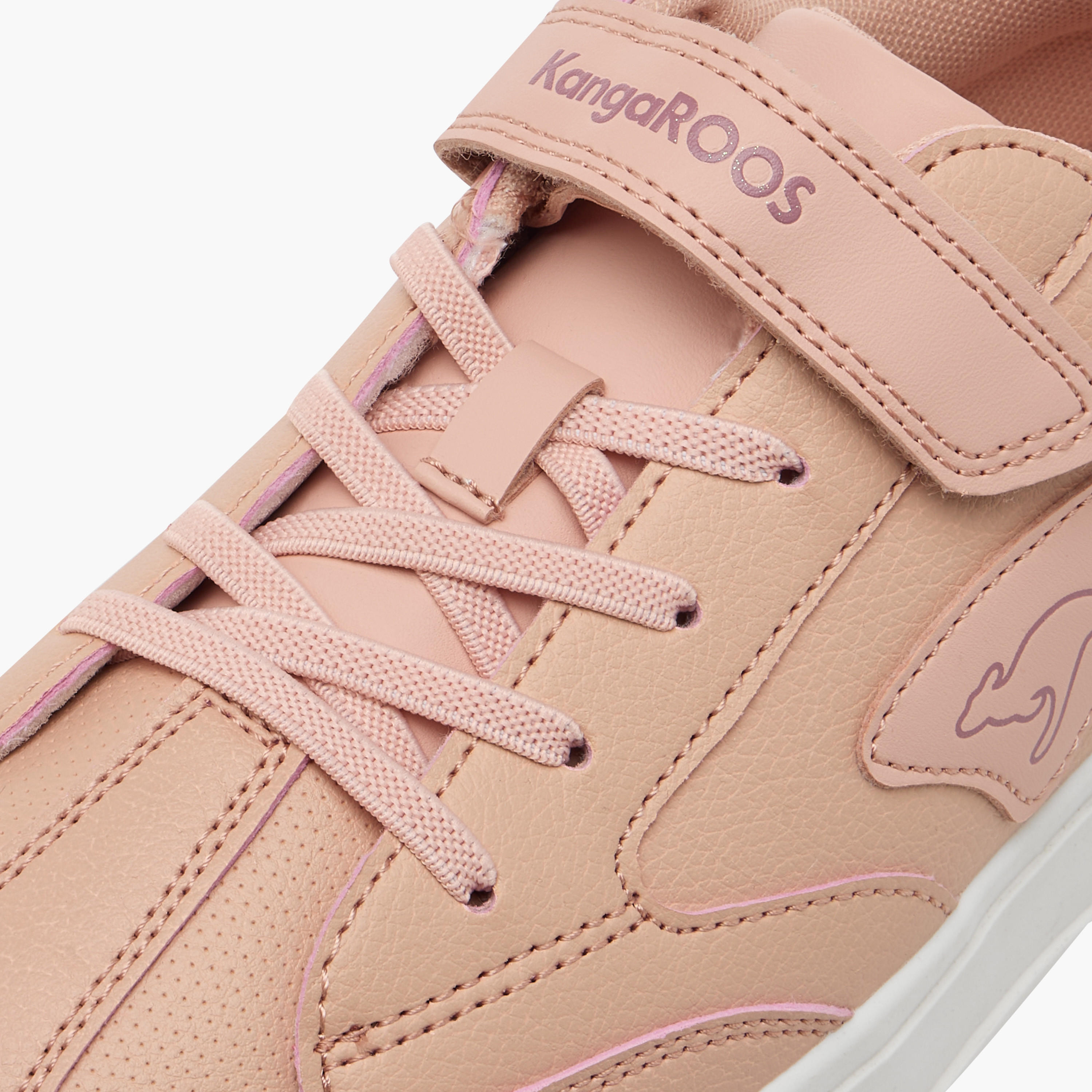 KangaROOS Kids Panelled Sneakers with Hook and Loop Closure-girls-shoes-sneakers-image-4