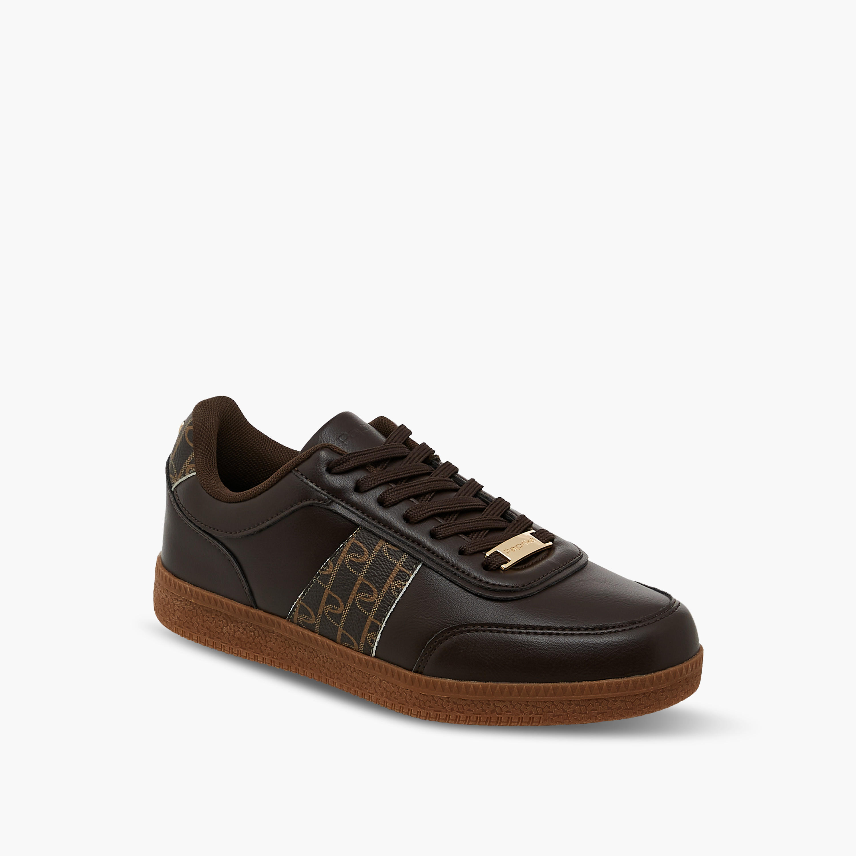 حذاء سنيكرز بطبعات مونوجرام ورباط إغلاق من بابريكا-women-shoes-sneakers-image-2