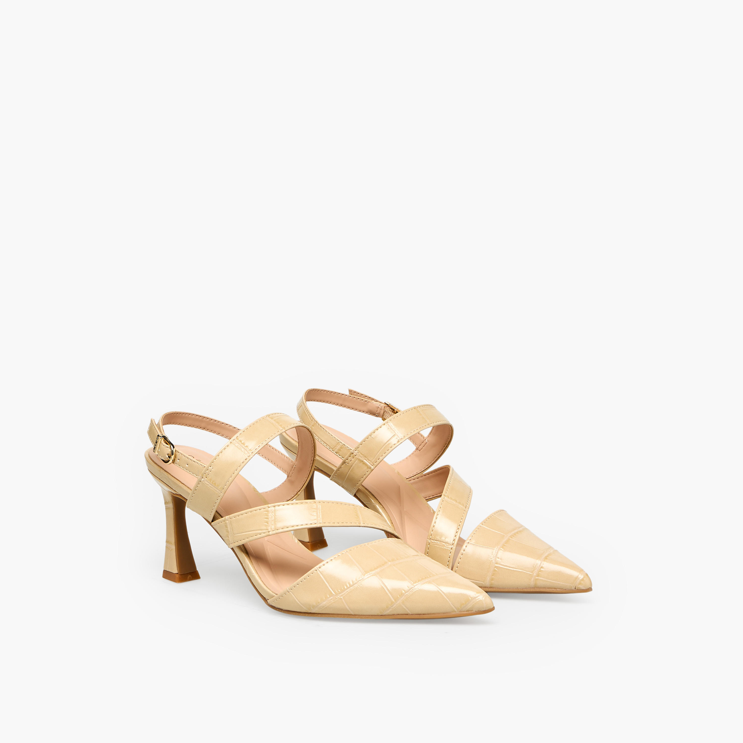 Celeste Textured Pointed Toe Stiletto Heel Sandals-women-shoes-sandals-heeled-image-1