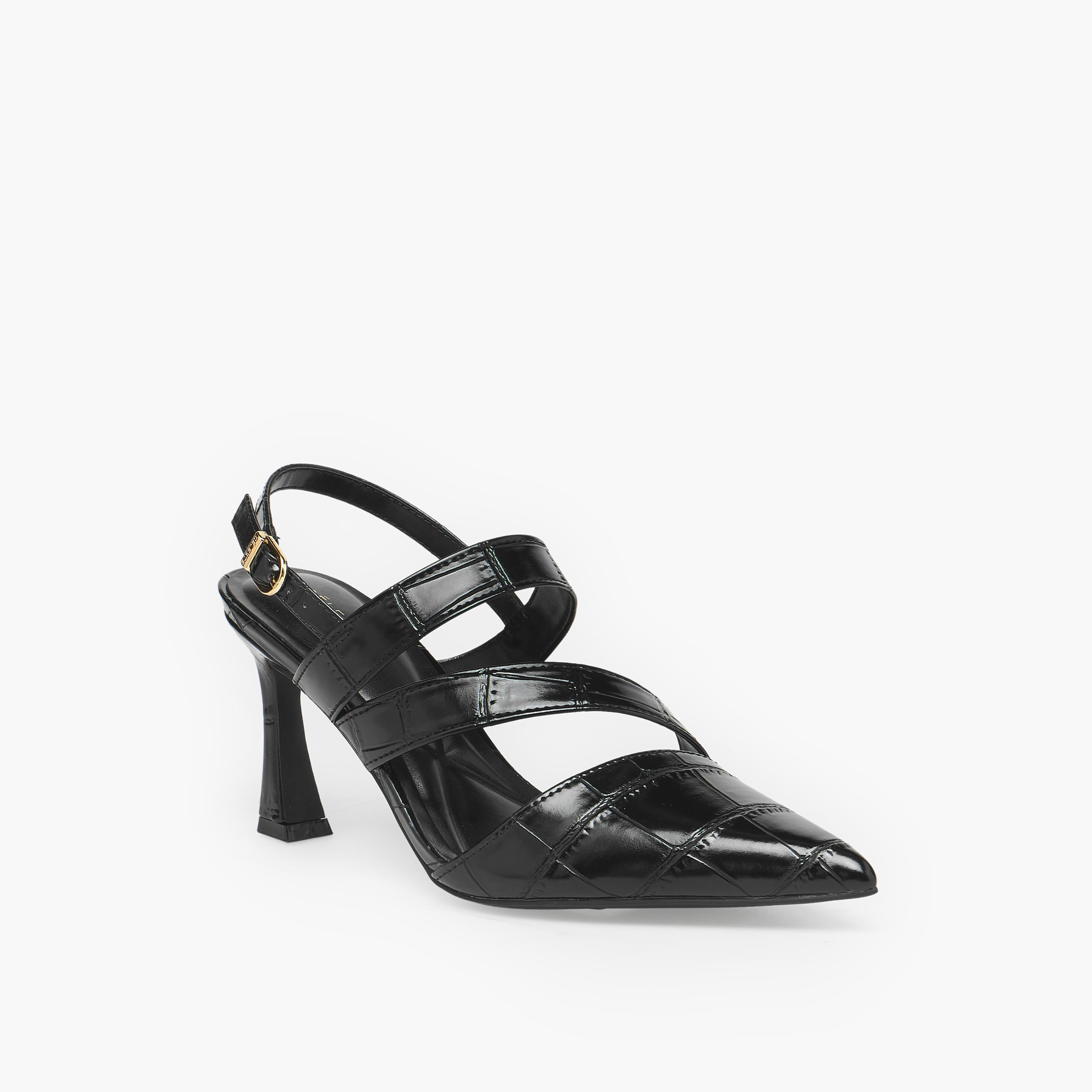 Celeste Textured Pointed Toe Stiletto Heel Sandals-women-shoes-sandals-heeled-image-2