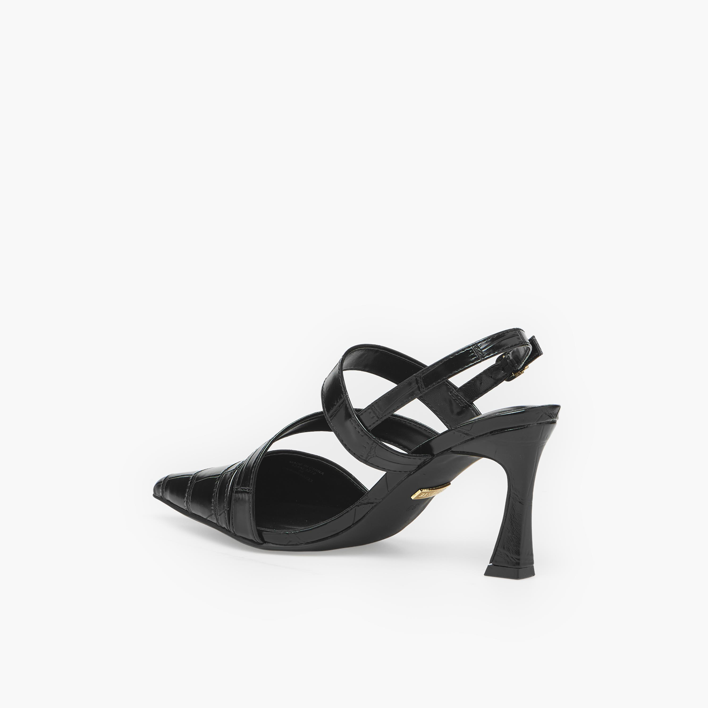 Celeste Textured Pointed Toe Stiletto Heel Sandals-women-shoes-sandals-heeled-image-5