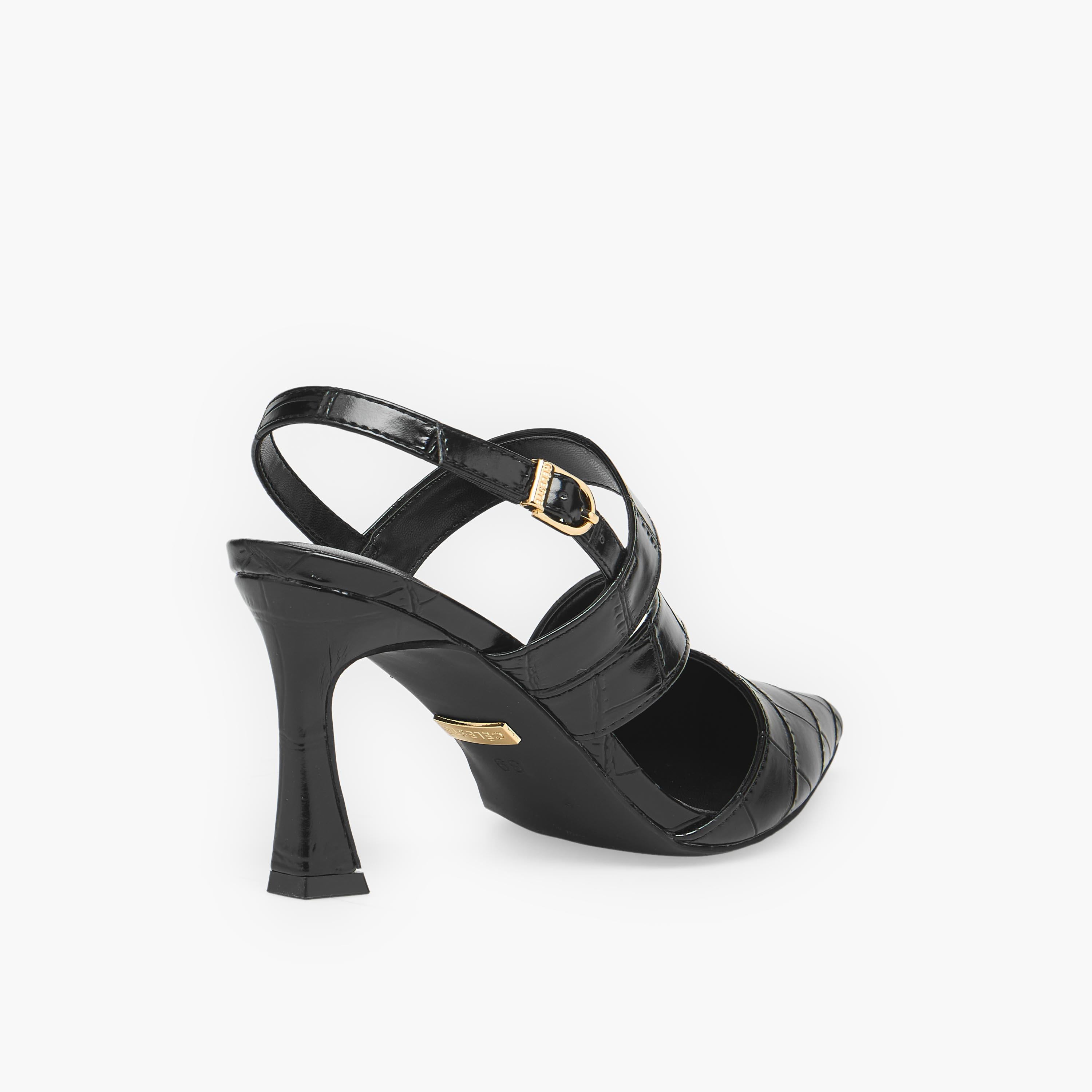 Celeste Textured Pointed Toe Stiletto Heel Sandals-women-shoes-sandals-heeled-image-6