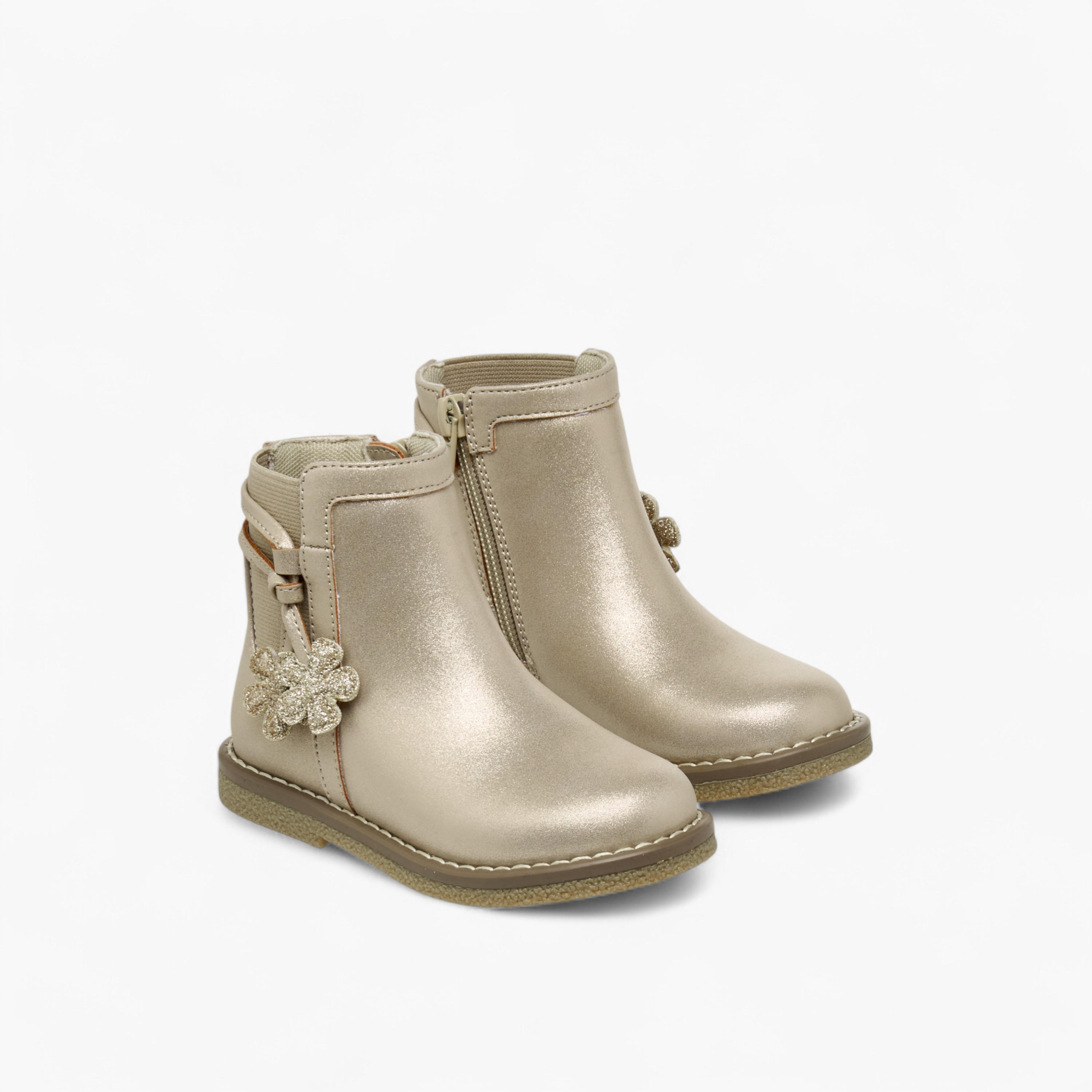 بوت سادة بطول الكاحل وسحاب إغلاق من جونيورز-girls-shoes-boots-image-1