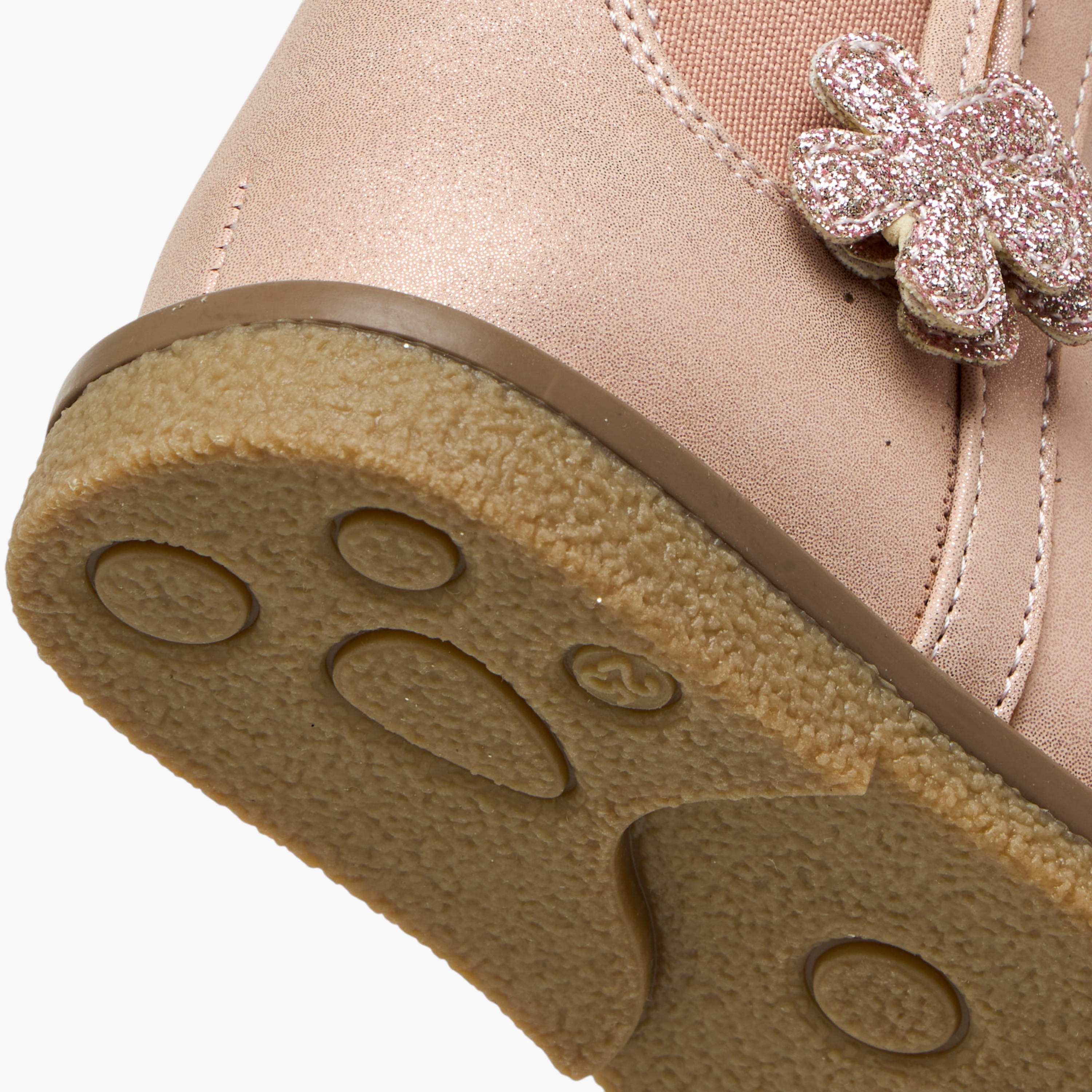 Juniors Solid Ankle Boots with Zip Closure-girls-shoes-boots-image-4