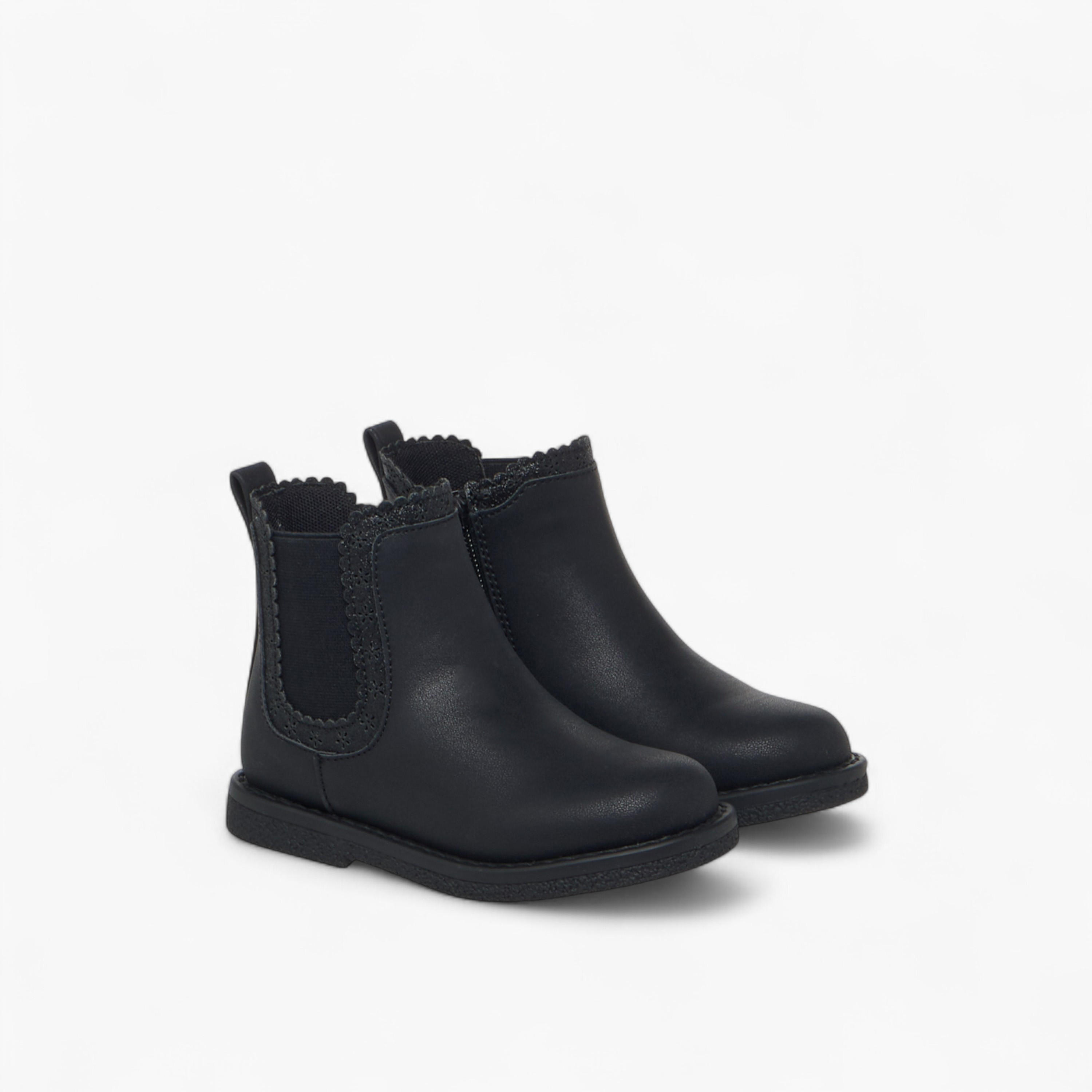 Juniors Cutout Detail Ankle Boots with Zip Closure-girls-shoes-boots-image-1