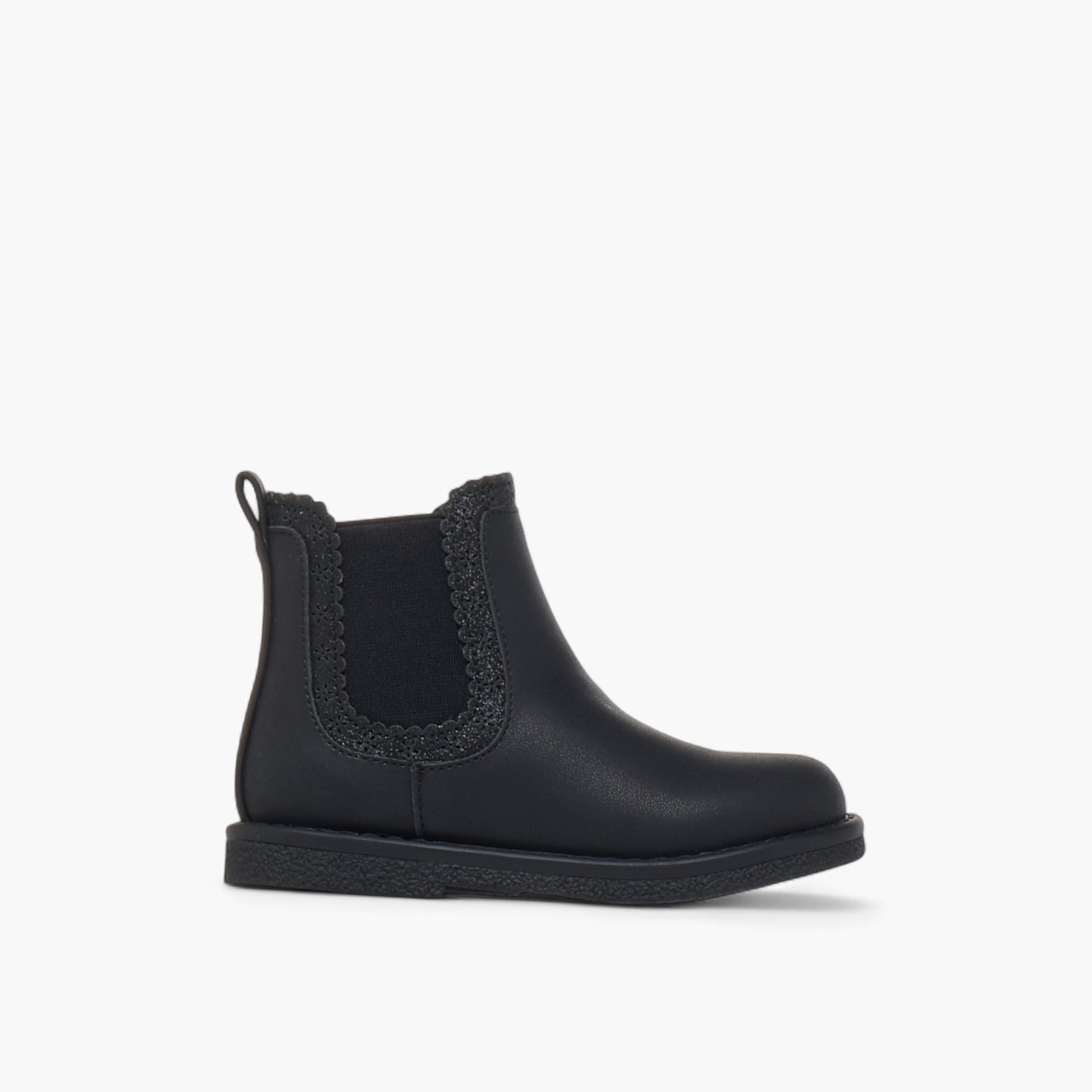 Juniors Cutout Detail Ankle Boots with Zip Closure-girls-shoes-boots-image-3