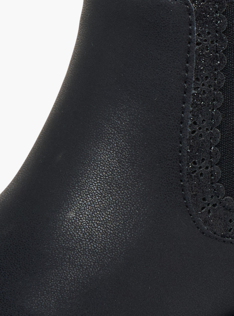 Juniors Cutout Detail Ankle Boots with Zip Closure-girls-shoes-boots-image-4