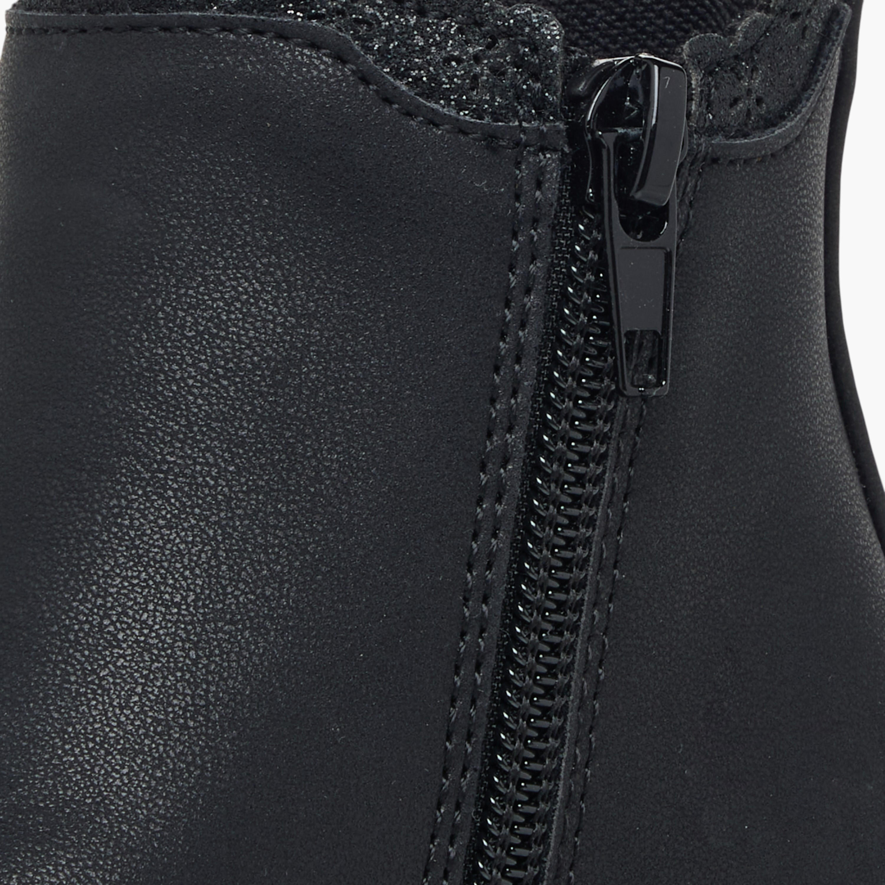Juniors Cutout Detail Ankle Boots with Zip Closure-girls-shoes-boots-image-5