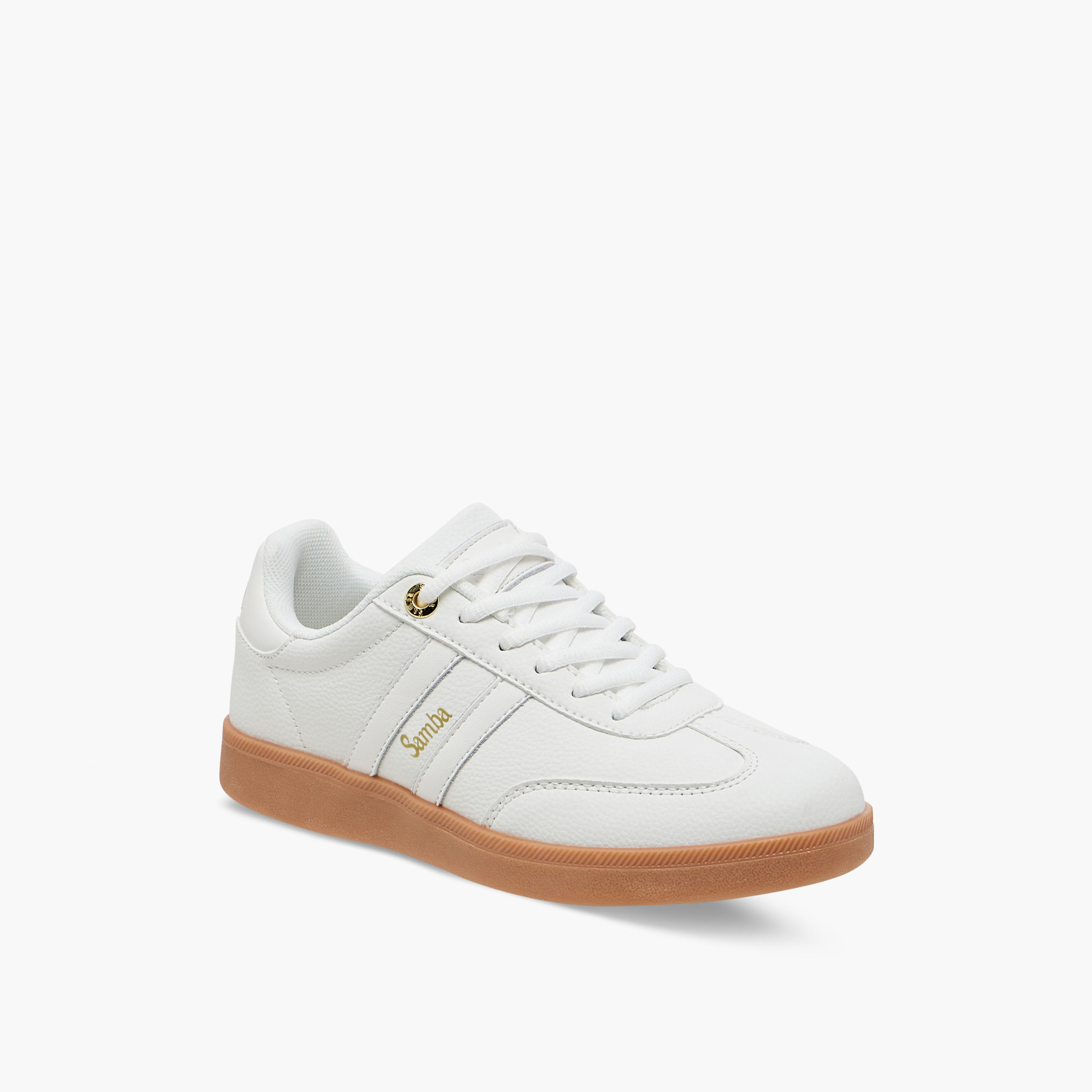 Samba Womens' Panelled Ankle Sneakers with Lace-Up Closure-women-shoes-sneakers-image-2