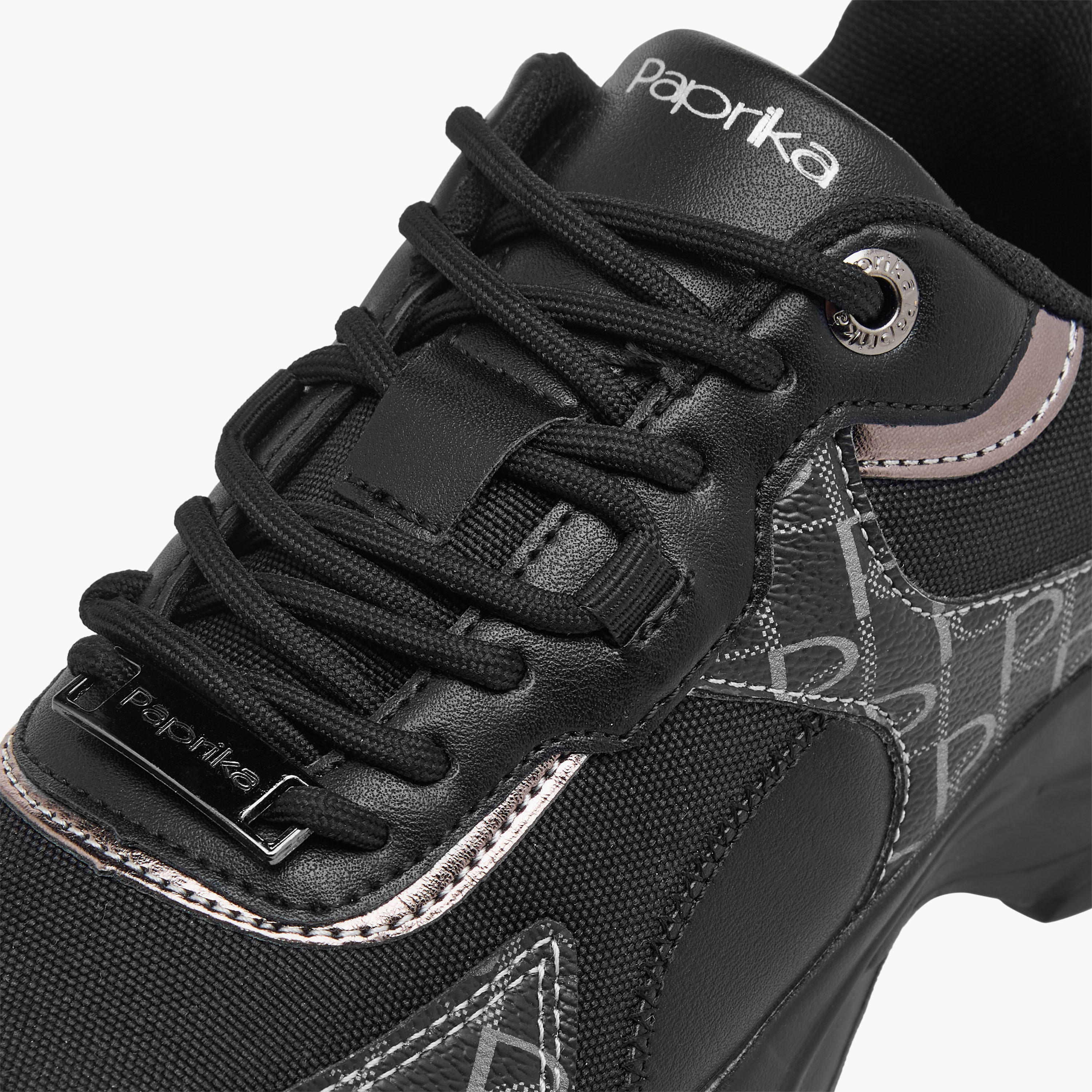 Paprika Panelled Lace-Up Platform Sneakers-women-shoes-sneakers-image-4
