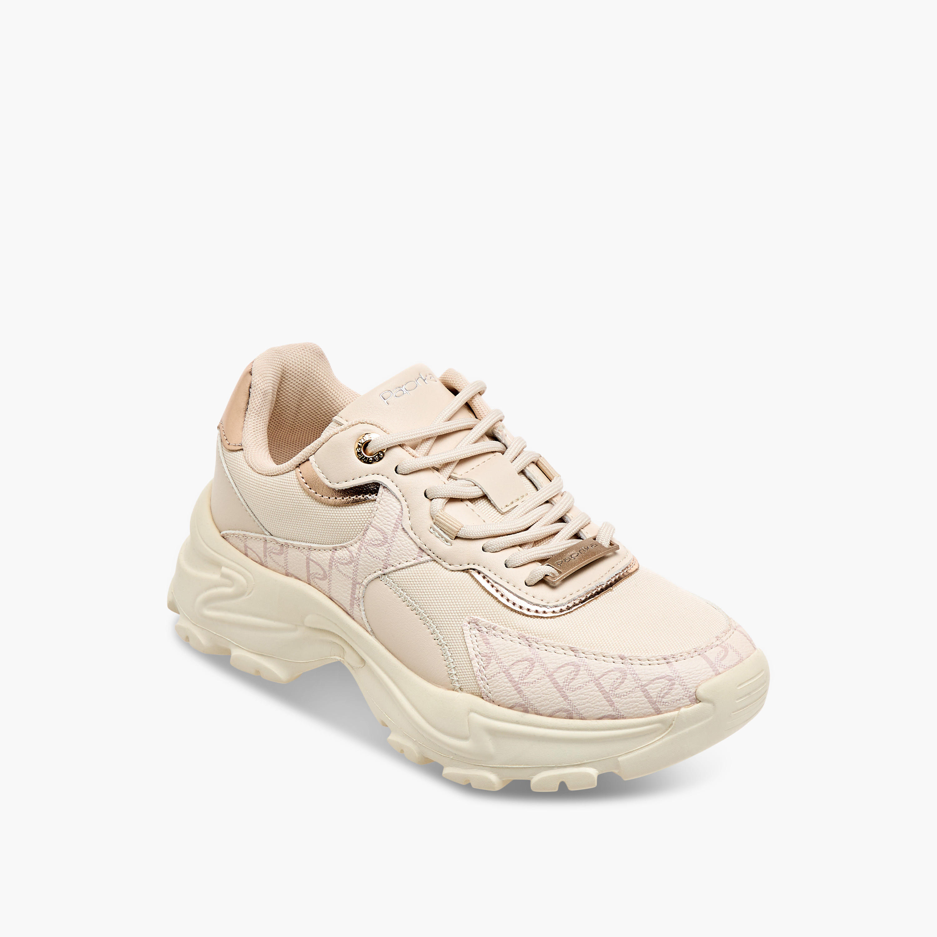 Paprika Panelled Lace-Up Platform Sneakers-women-shoes-sneakers-image-2