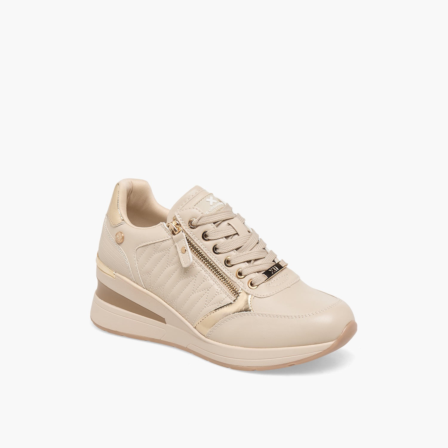حذاء سنيكرز نسائي برقبة كاحل بكعب إسفين ومخطط من إكس تي آي-women-shoes-sneakers-image-2