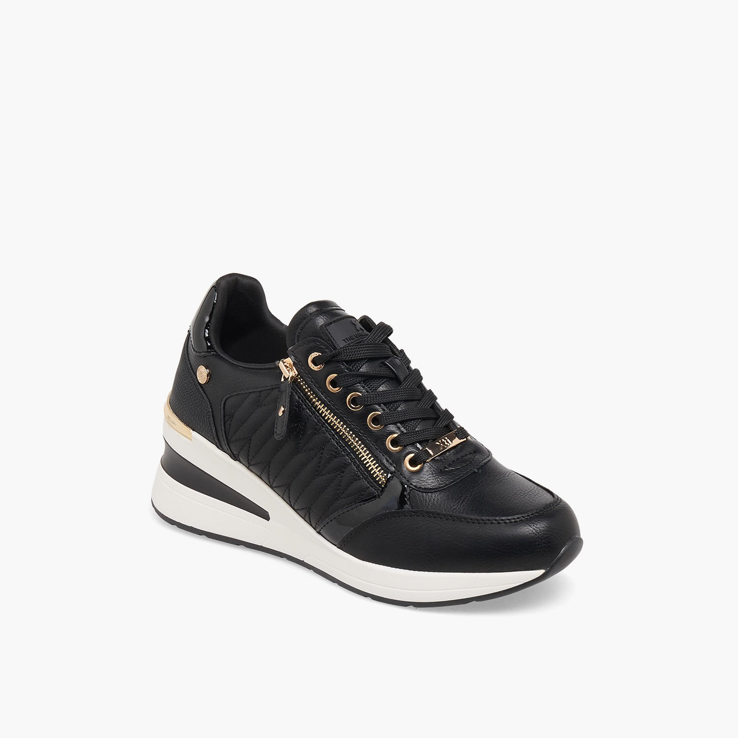 حذاء سنيكرز نسائي برقبة كاحل بكعب إسفين ومخطط من إكس تي آي-women-shoes-sneakers-image-2