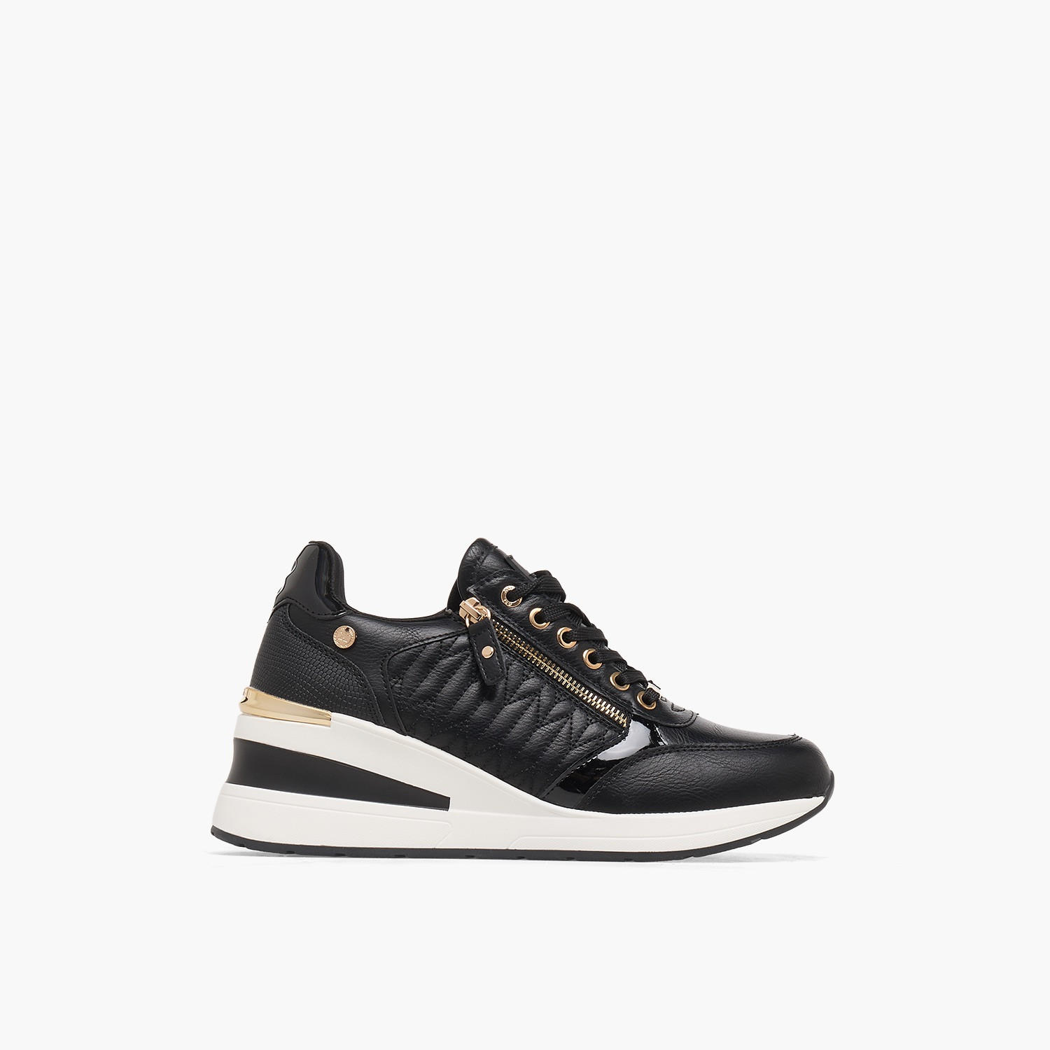 حذاء سنيكرز نسائي برقبة كاحل بكعب إسفين ومخطط من إكس تي آي-women-shoes-sneakers-image-3