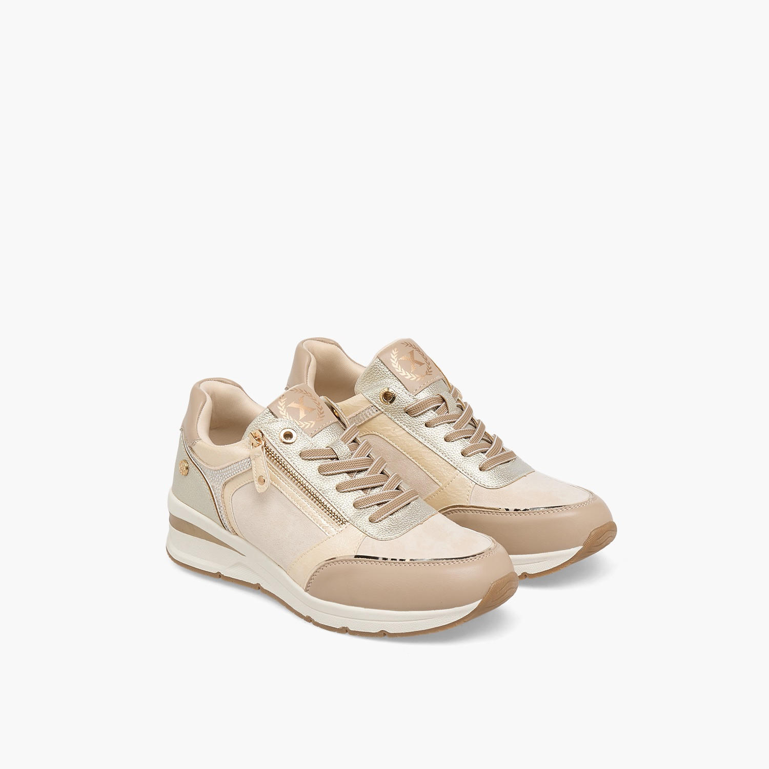XTI Women Metallic Wedge Heel Ankle Sneakers-women-shoes-sneakers-image-1