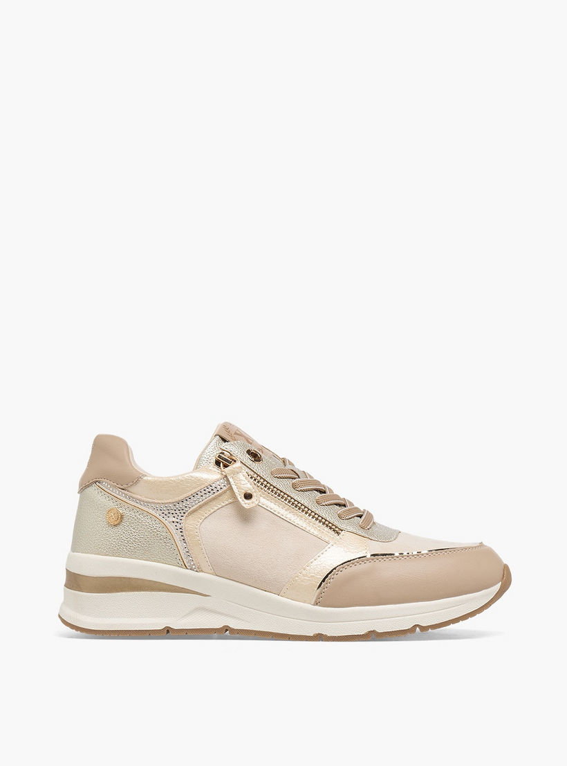 XTI Women Metallic Wedge Heel Ankle Sneakers-women-shoes-sneakers-image-3