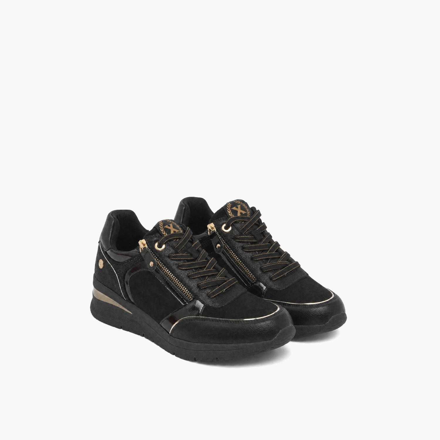 XTI Women Metallic Wedge Heel Ankle Sneakers-women-shoes-sneakers-image-1