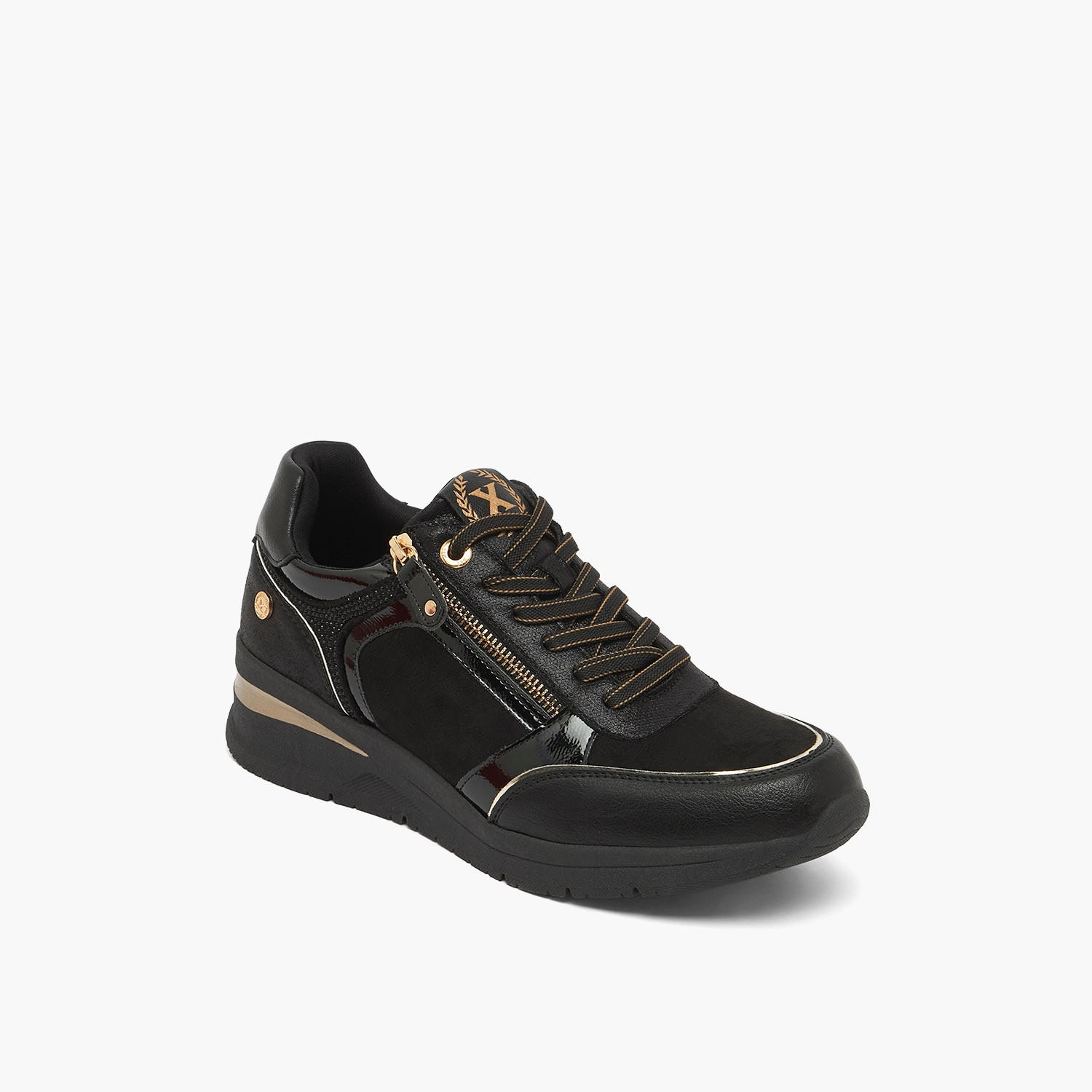 XTI Women Metallic Wedge Heel Ankle Sneakers-women-shoes-sneakers-image-2