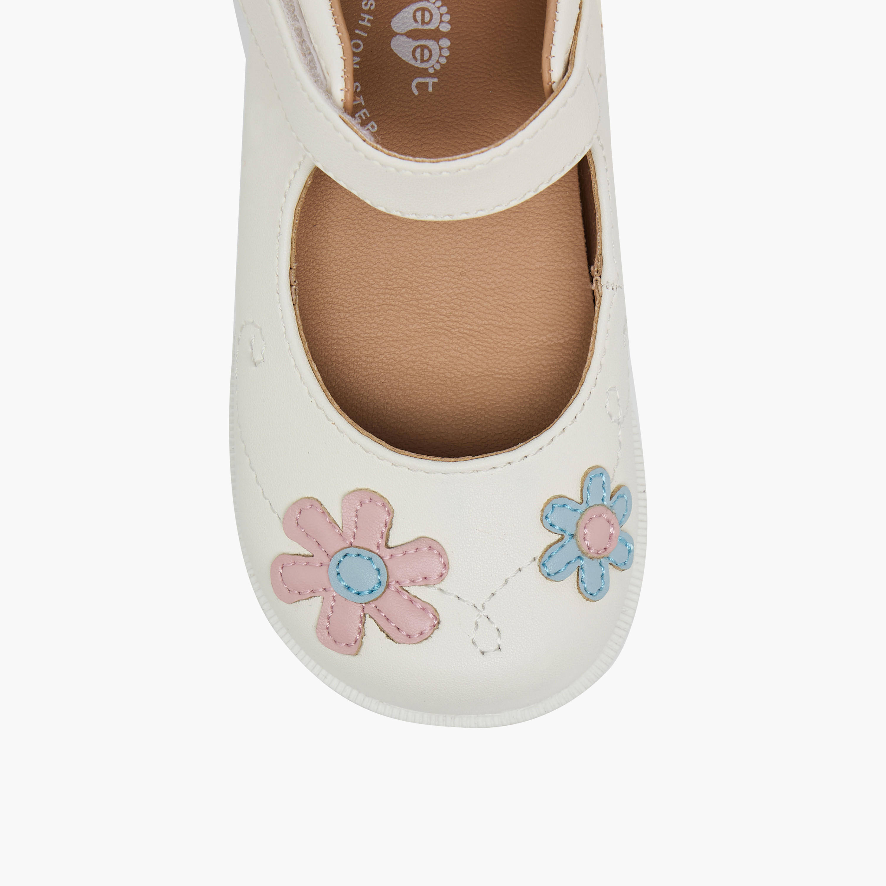 حذاء ماري جين مطرز بالزهور للبنات من بيرفيت-girls-shoes-maryjanes-image-4