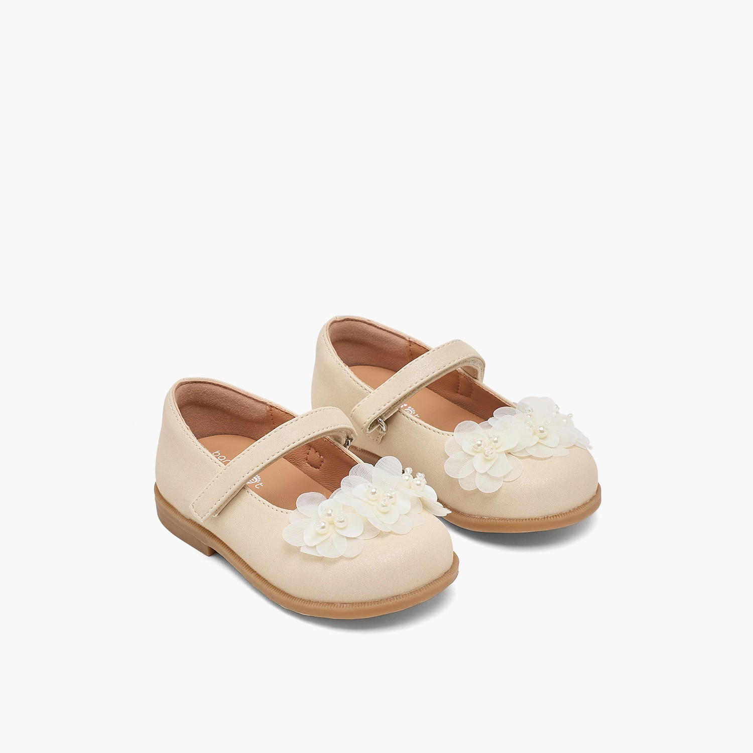 حذاء ماري جين بزخارف زهرية للبنات من بيرفيت-girls-shoes-ballerinas-image-1