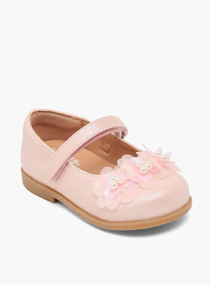 حذاء ماري جين بزخارف زهرية للبنات من بيرفيت-girls-shoes-ballerinas-image-2