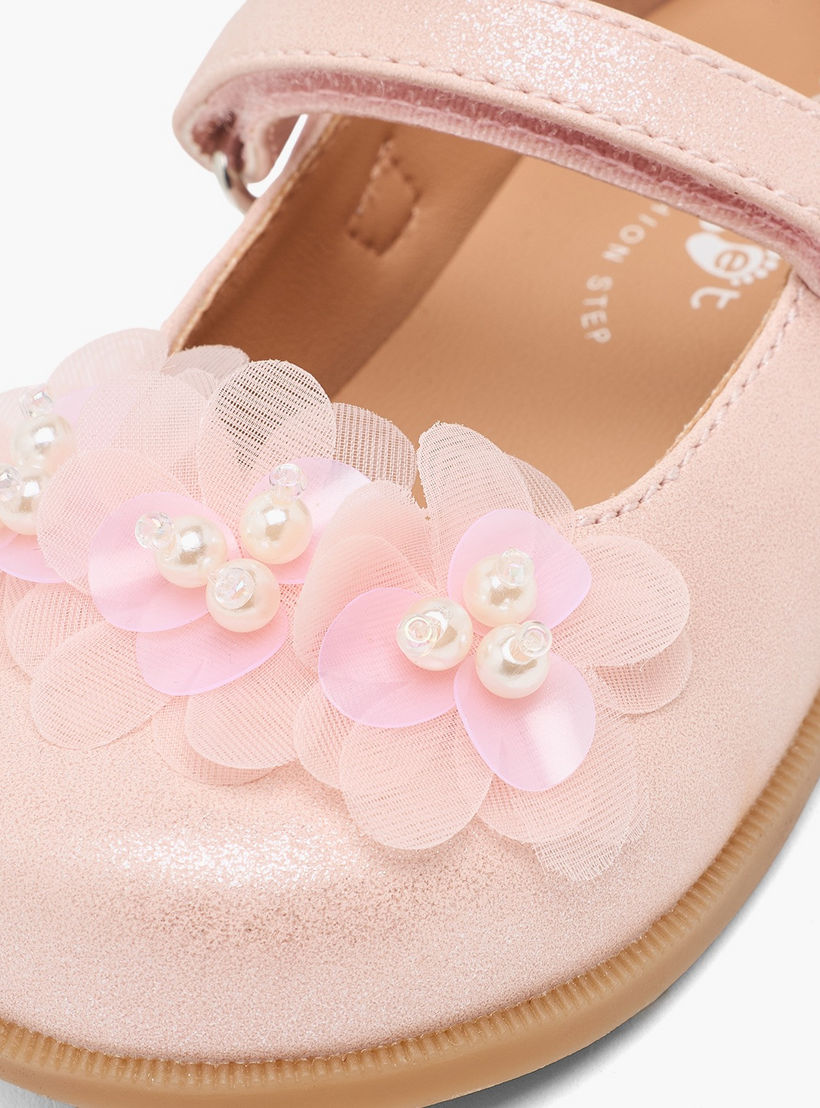 حذاء ماري جين بزخارف زهرية للبنات من بيرفيت-girls-shoes-ballerinas-image-6