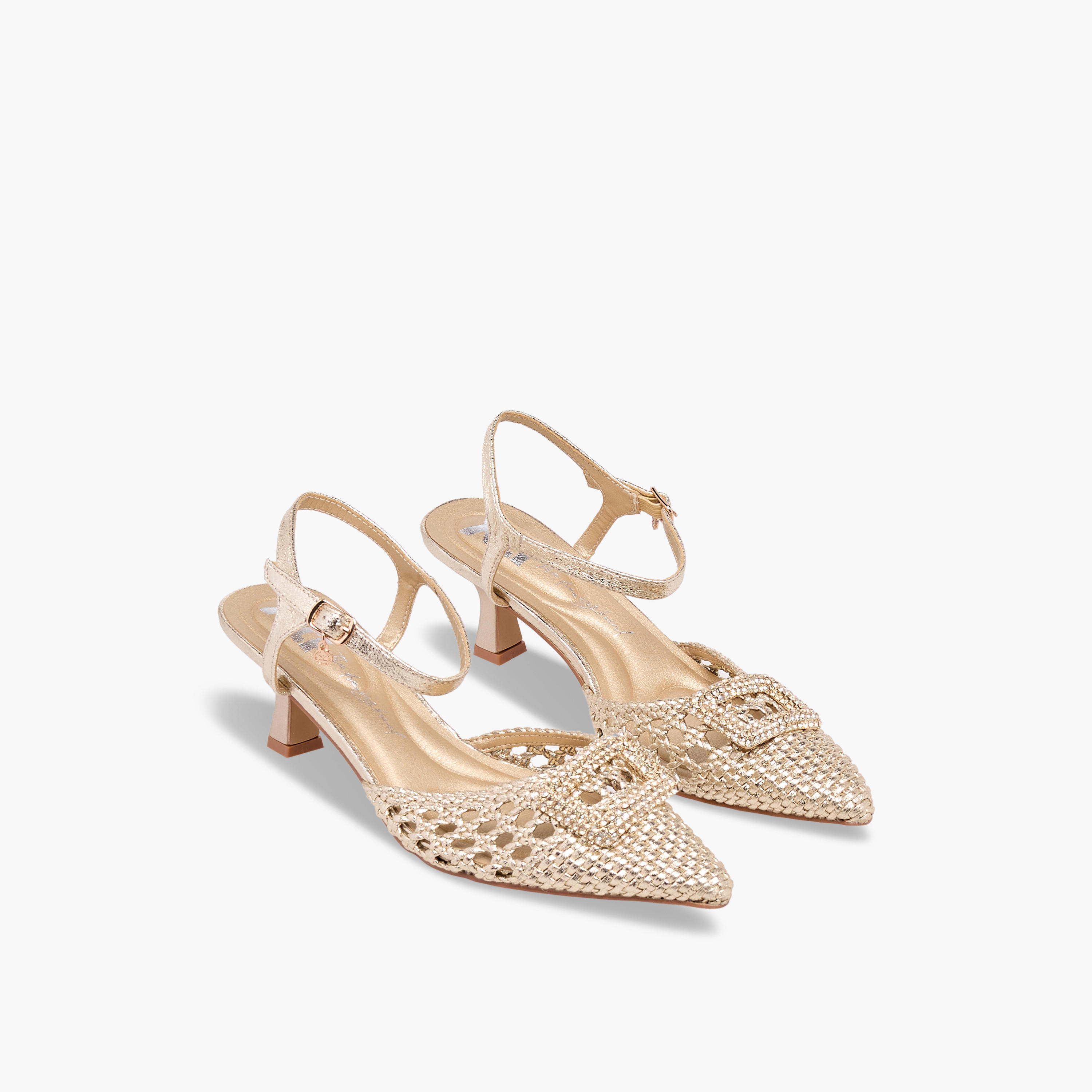 حذاء بكعب صغير بارز الملمس للنساء من إكس تي آي-women-shoes-heels-image-1