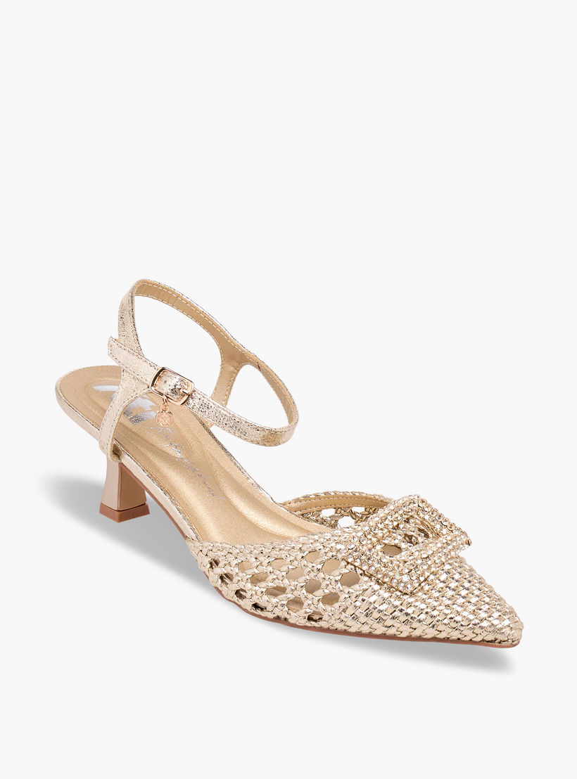 حذاء بكعب صغير بارز الملمس للنساء من إكس تي آي-women-shoes-heels-image-2