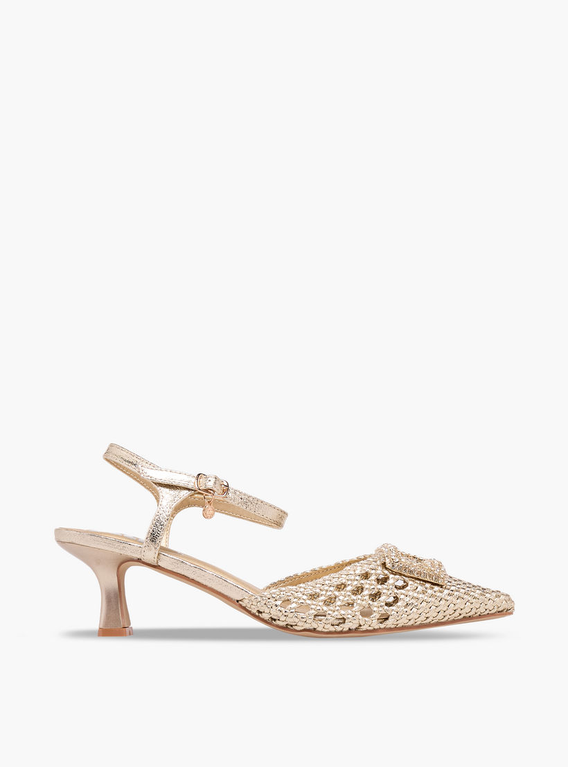 حذاء بكعب صغير بارز الملمس للنساء من إكس تي آي-women-shoes-heels-image-3